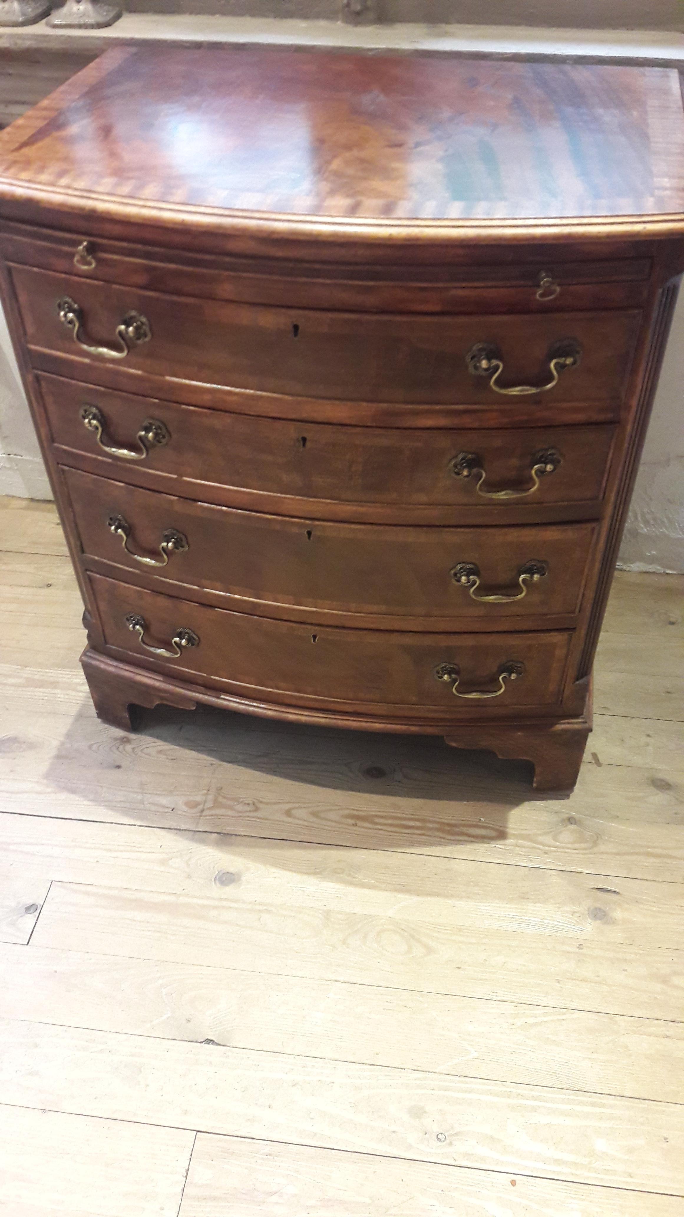 Brass Mahogany Georgian Style Chest For Sale