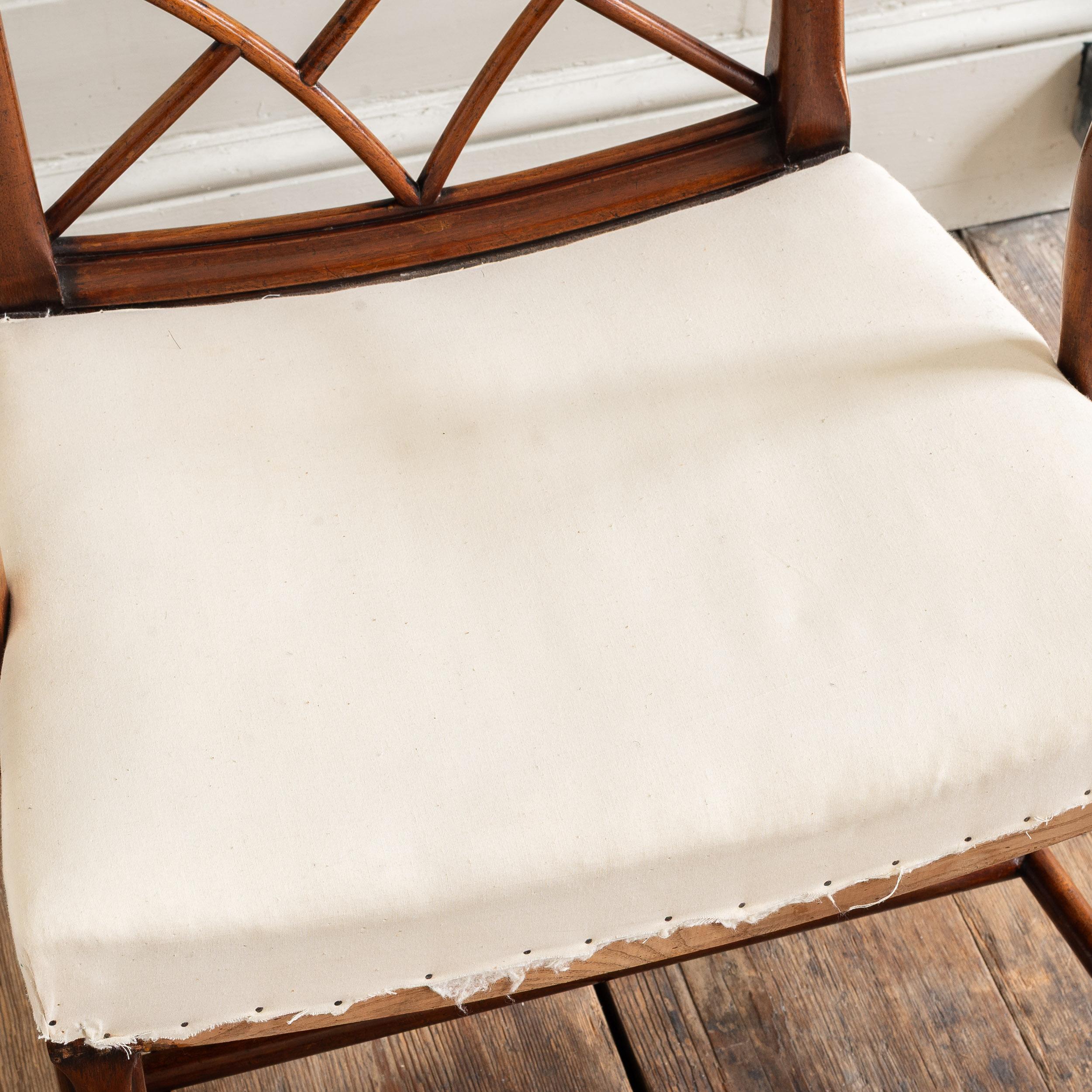 Mahogany Georgian Style Cockpen Armchair For Sale 8