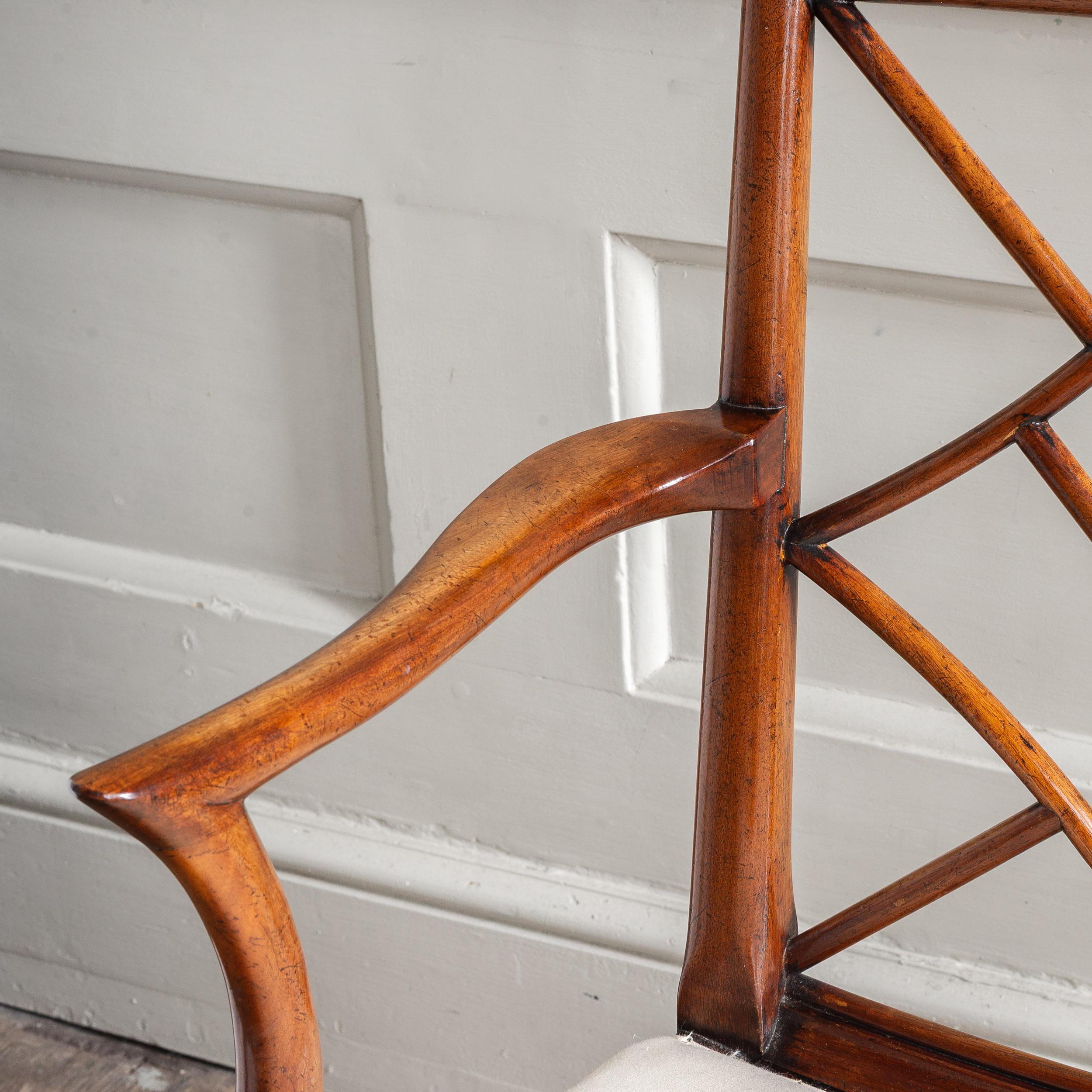 Mahogany Georgian Style Cockpen Armchair For Sale 10