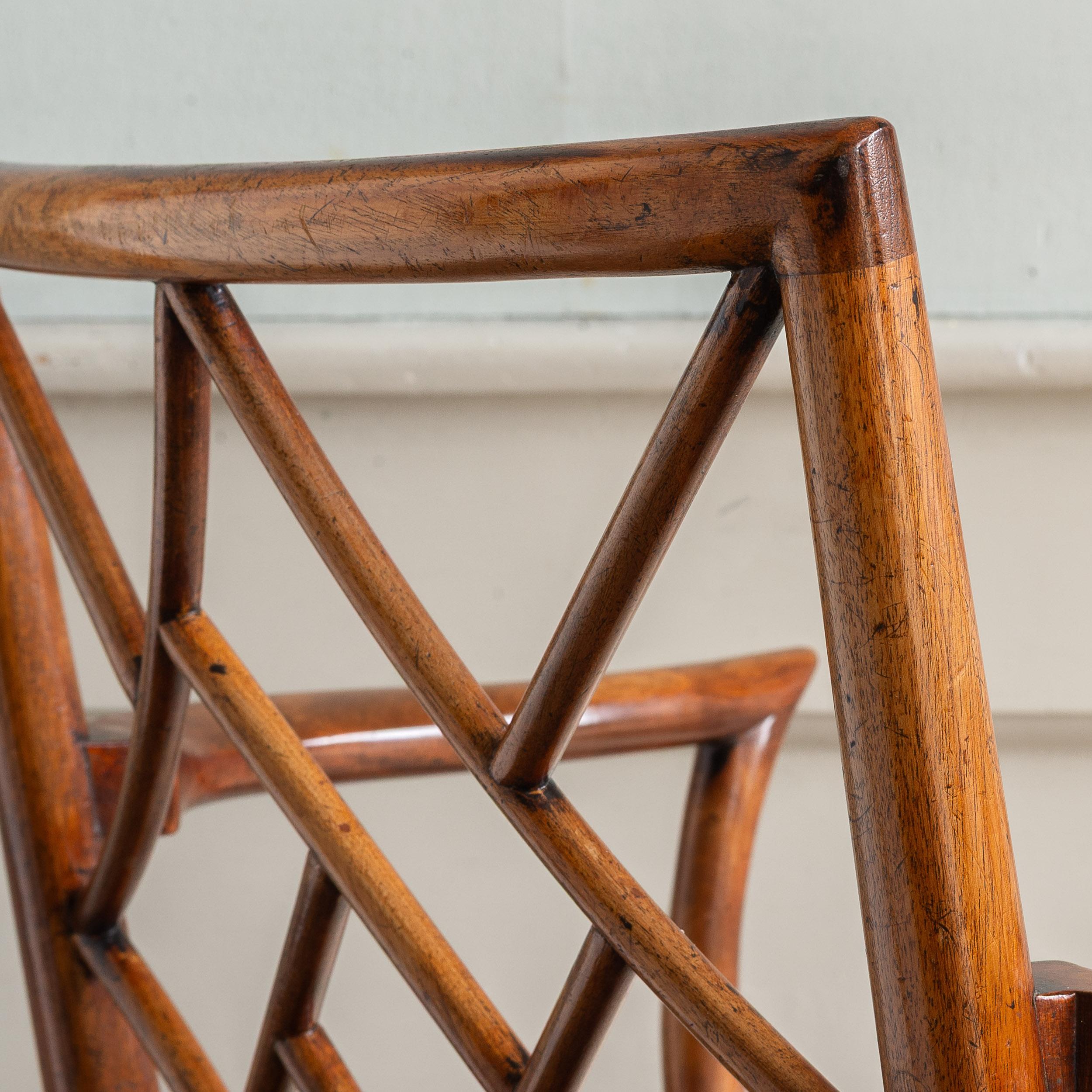 Mahogany Georgian Style Cockpen Armchair For Sale 11