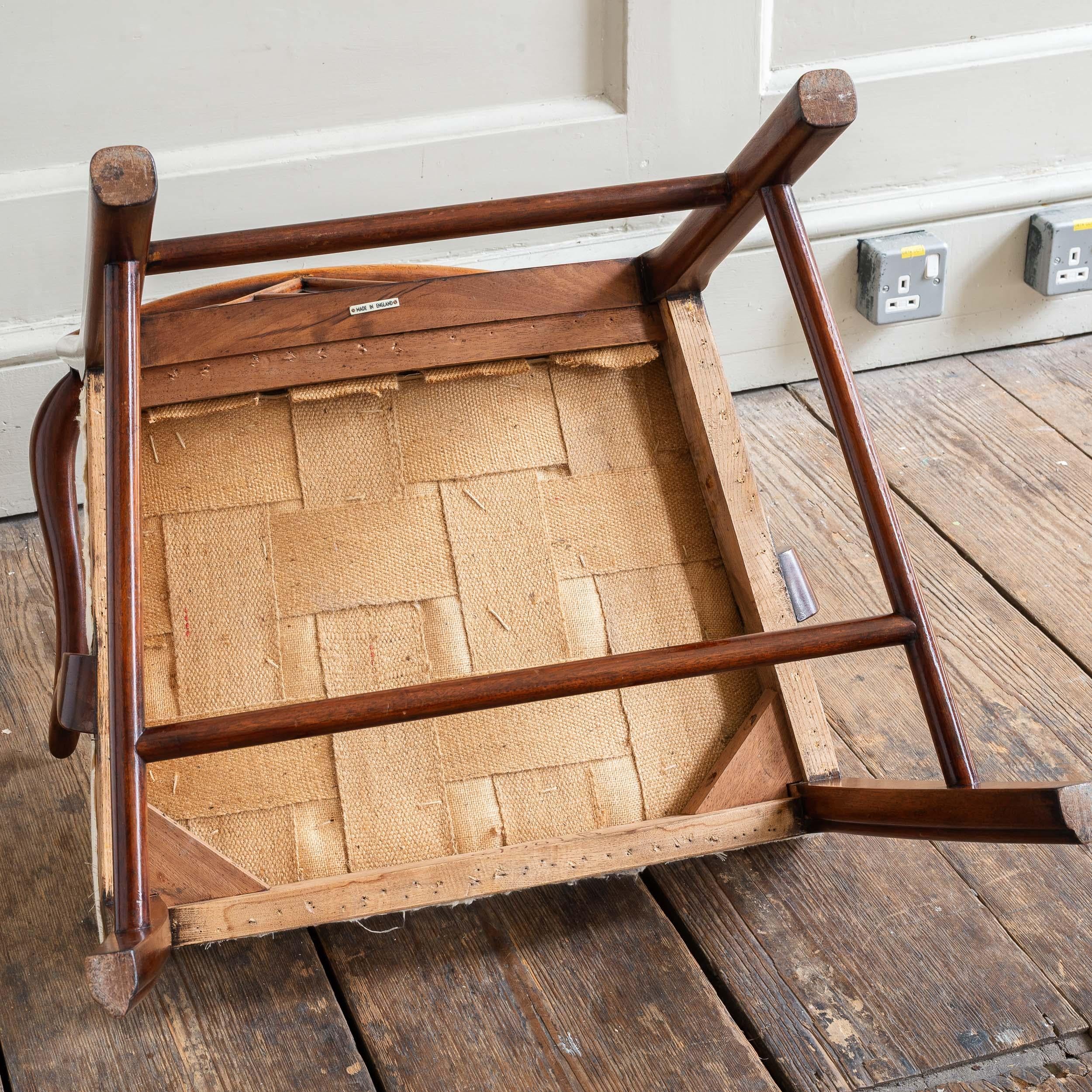 Mahogany Georgian Style Cockpen Armchair For Sale 12