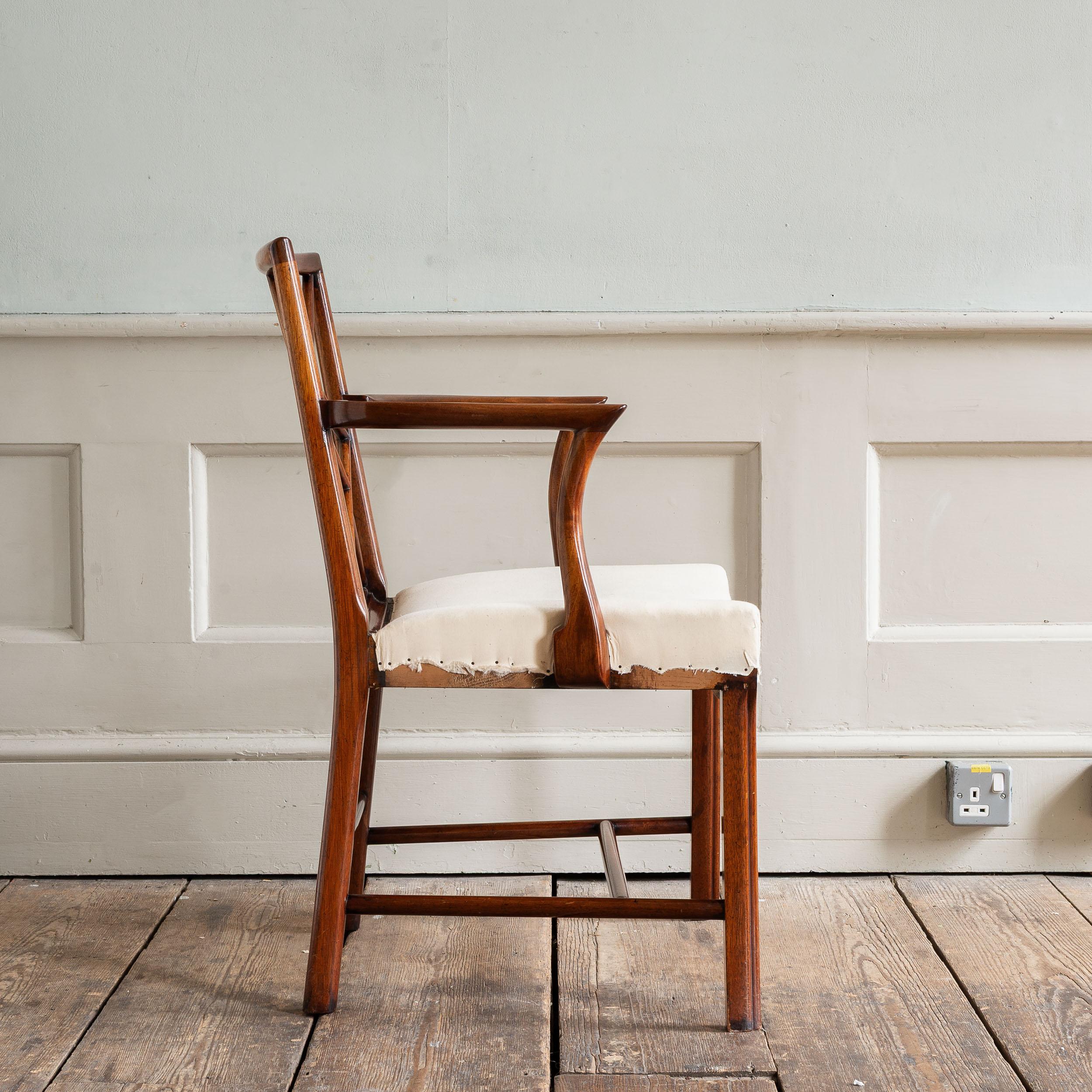 Mahogany Georgian Style Cockpen Armchair For Sale 3