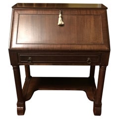 Mahogany Georgian Style Escritoire Fall Front Desk, American or English
