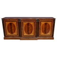 Mahogany Georgian Style Three-Door Buffet Credenza by Leighton Hall