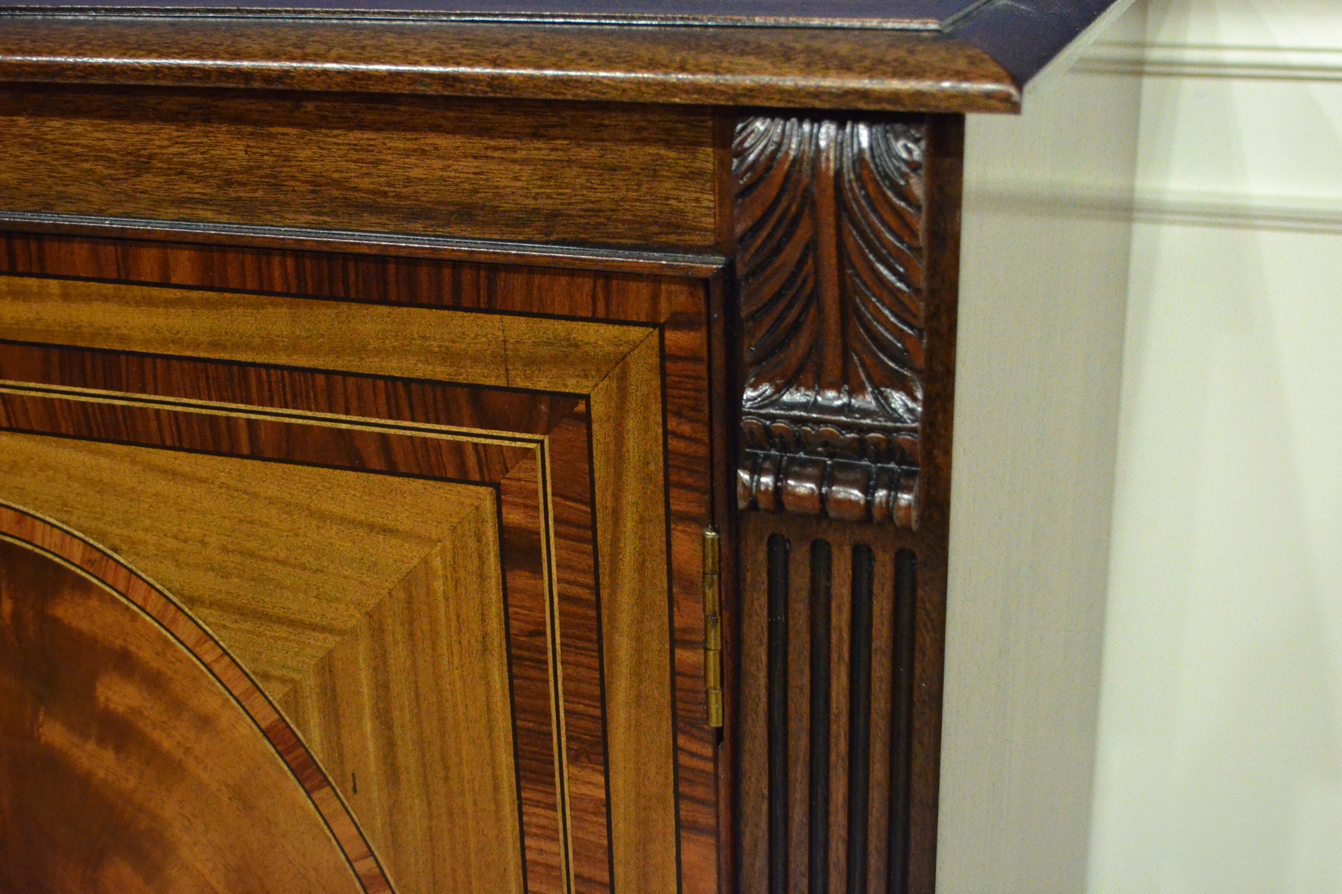 American Mahogany Georgian Style Two-Door Buffet Credenza by Leighton Hall For Sale