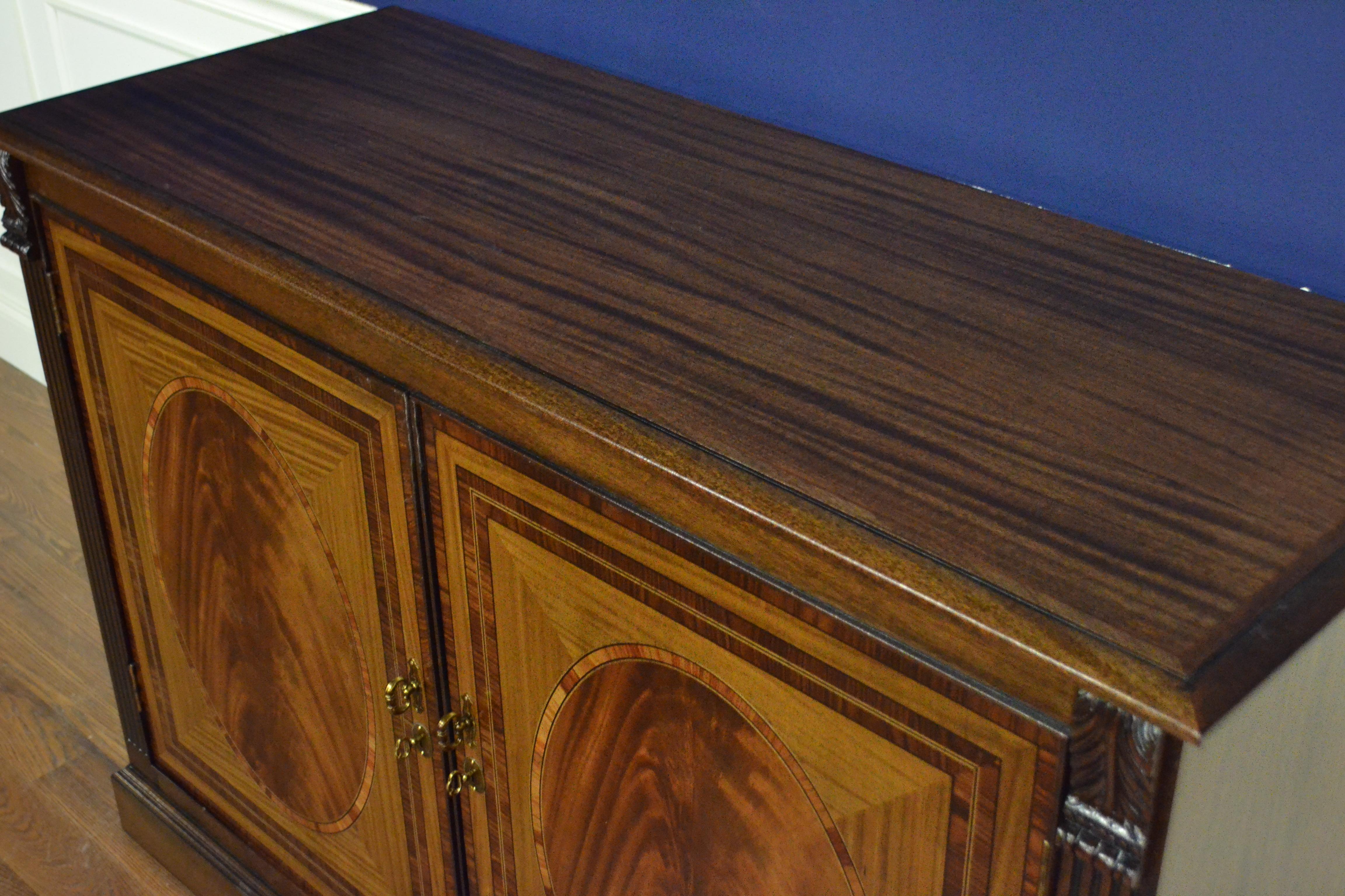 Mahogany Georgian Style Two-Door Buffet Credenza by Leighton Hall In New Condition For Sale In Suwanee, GA