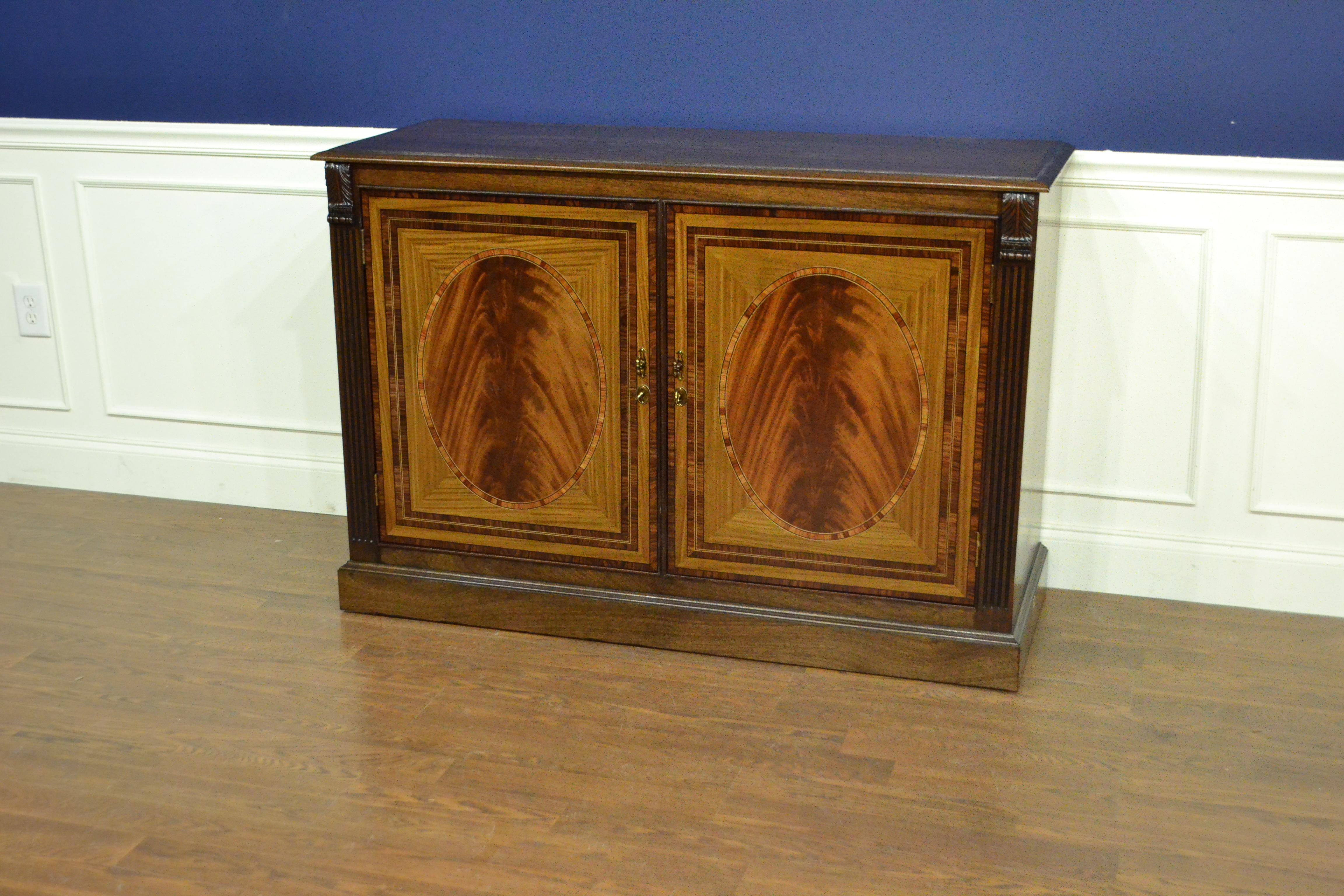 Mahogany Georgian Style Two-Door Buffet Credenza by Leighton Hall For Sale 2