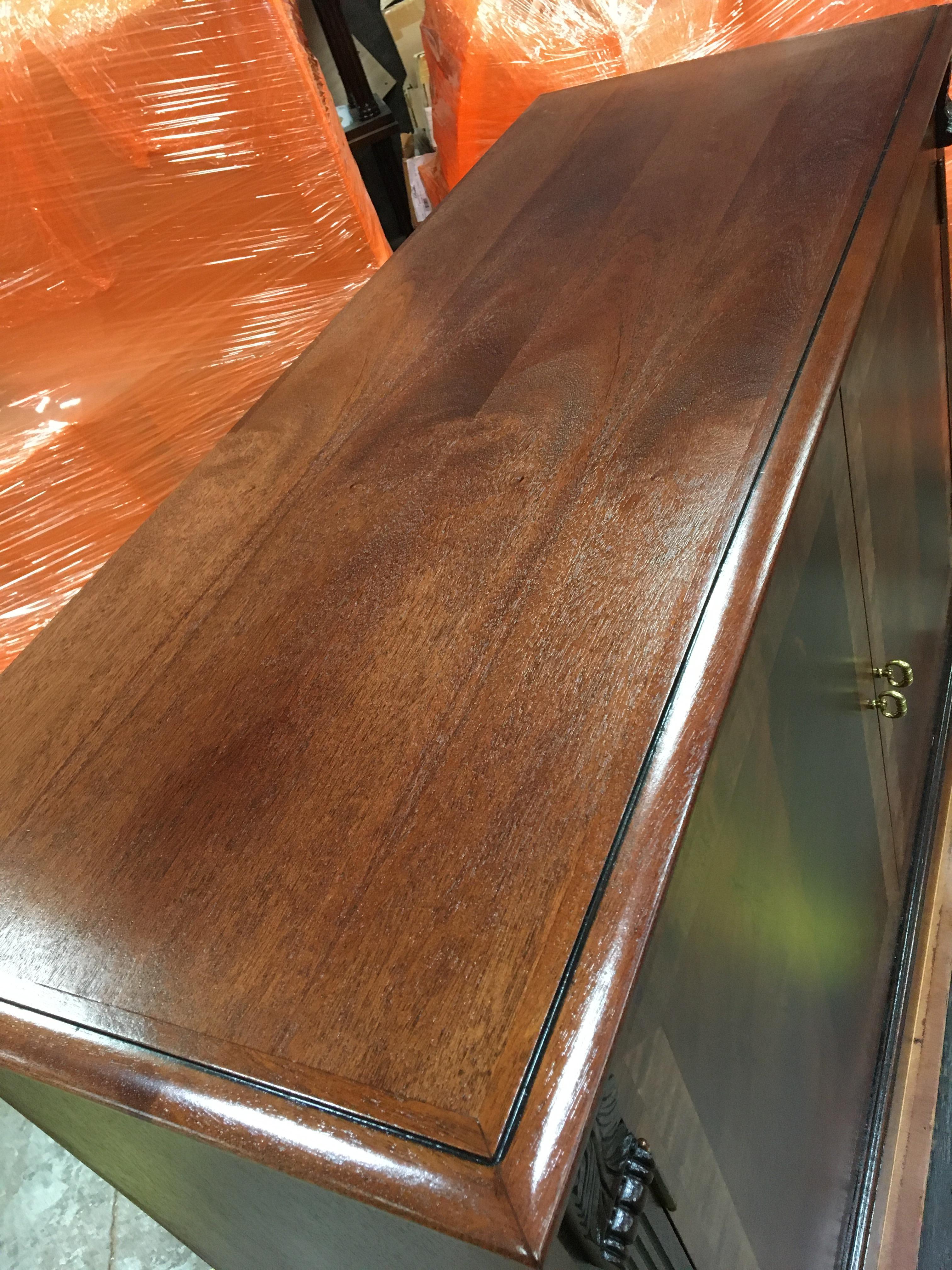 Mahogany Georgian Style Two-Door Buffet/Leaf Storage Cabinet by Leighton Hall In New Condition For Sale In Suwanee, GA