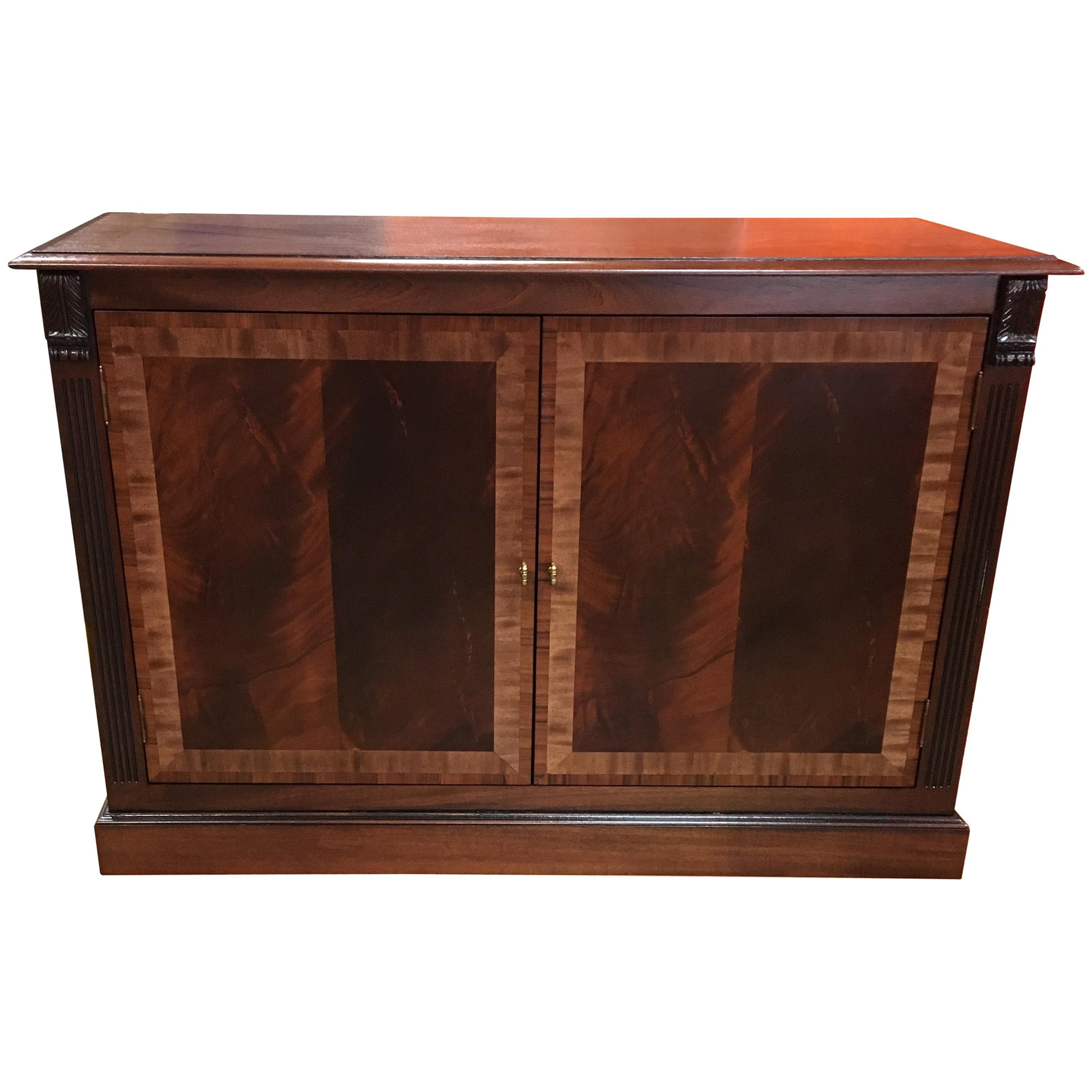 Mahogany Georgian Style Two-Door Buffet/Leaf Storage Cabinet by Leighton Hall For Sale