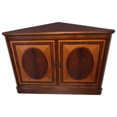 Mahogany Georgian Style Two-Door Corner Cabinet by Leighton Hall