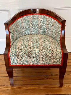 Mahogany German Biedermeier Tub Back Bergére