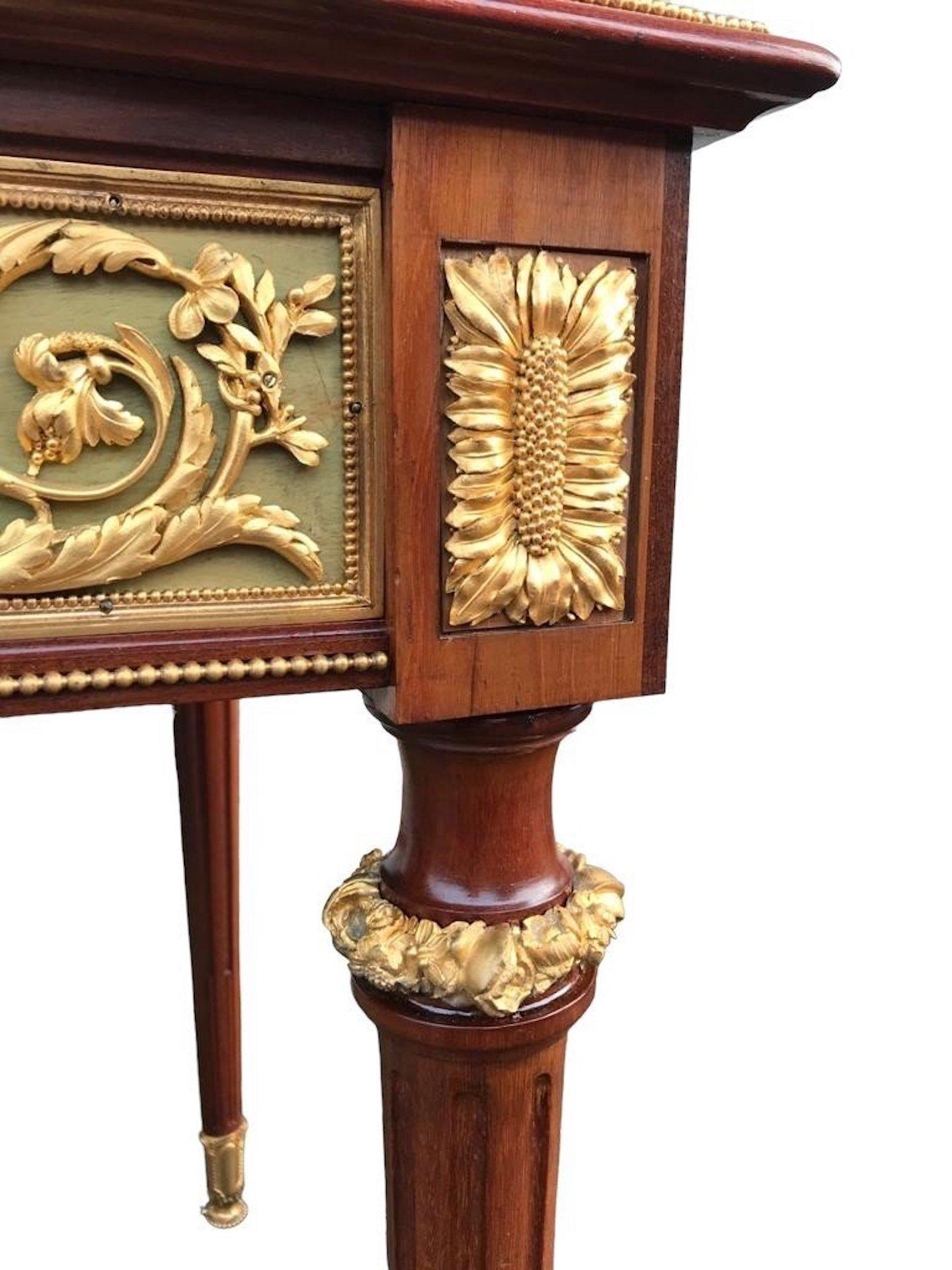 Mahogany, Gilt Bronze and Marble Middle Table, Napoleon III Period For Sale 3