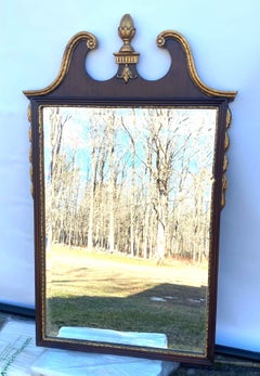 Mahogany & Gilt Rectangular Mirror with Carved Gilt Decoration and Bevel Glass