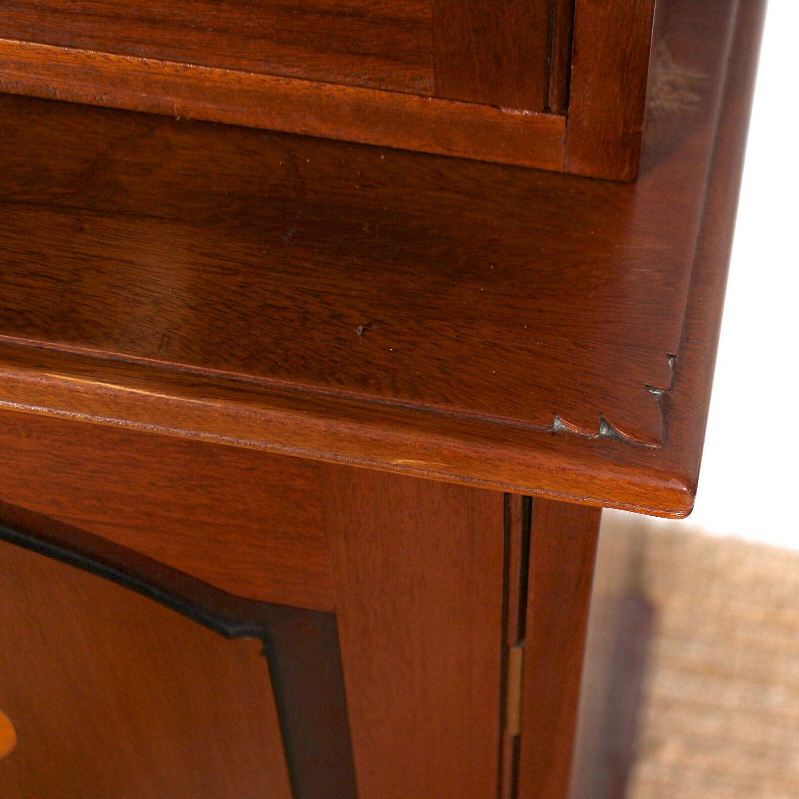 20th Century Mahogany Glazed Bookcase Dresser Stephen Robinson Gay For Sale