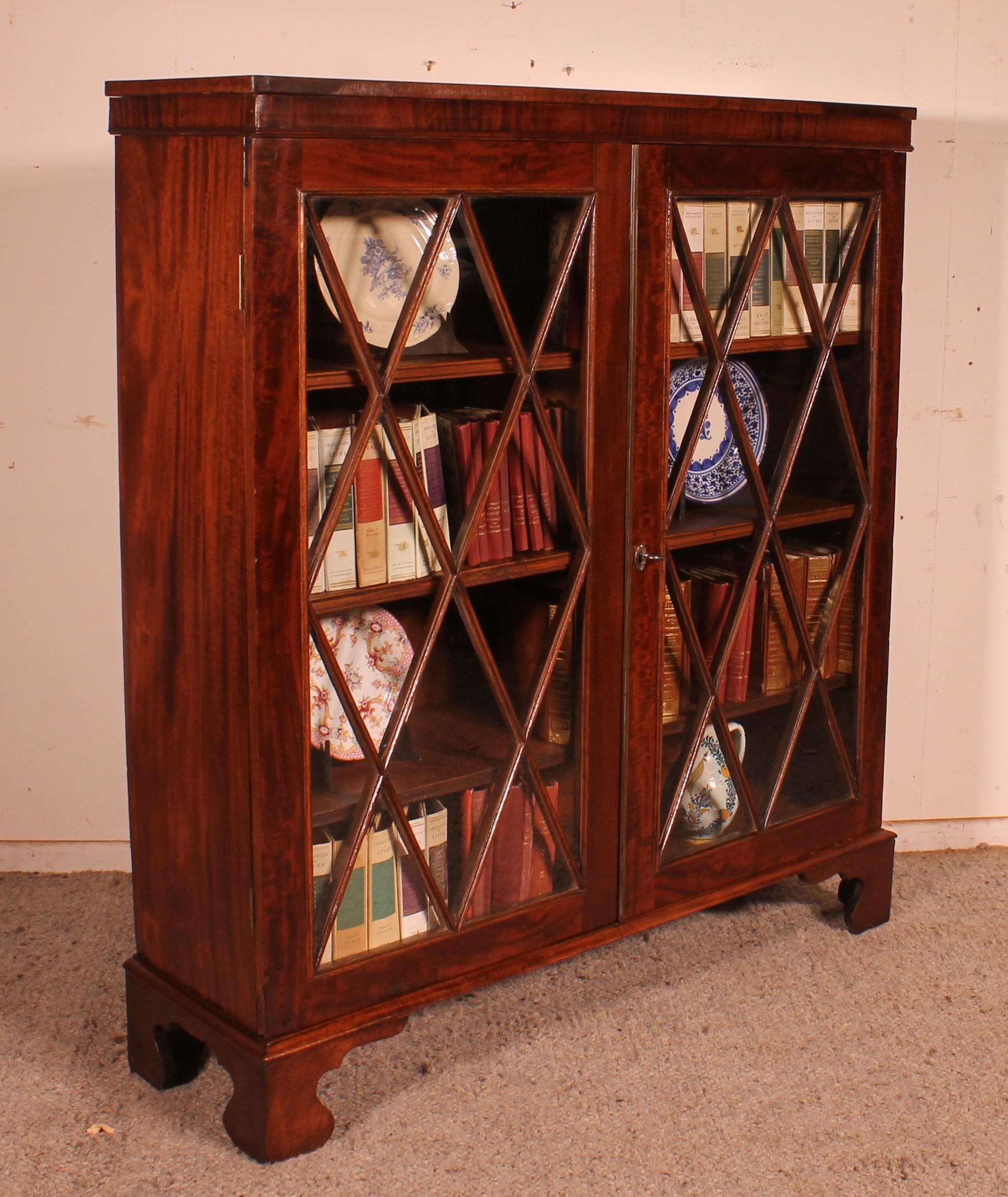 Mahogany Glazed Bookcase From The 19th Century - England For Sale 1