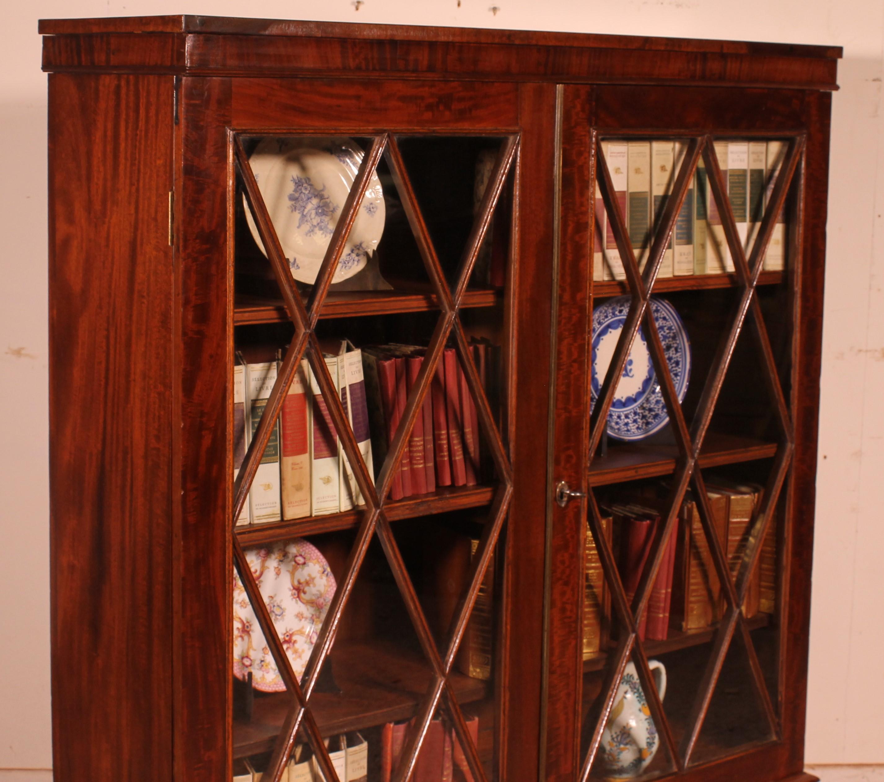 Mahogany Glazed Bookcase From The 19th Century - England For Sale 2