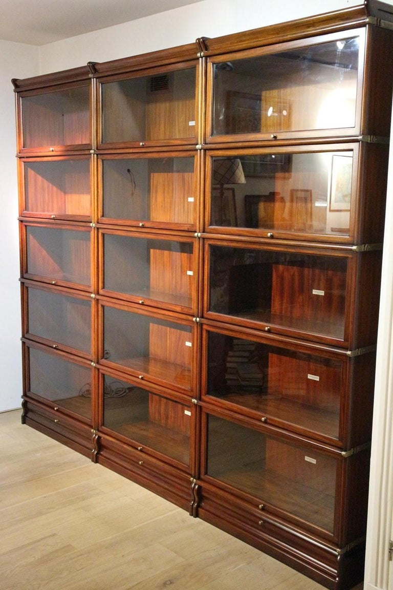 Mahogany Globe Wernicke Bookcase Consisting of 15 Stackable Parts at