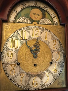 Mahogany Grandfather Clock Retailed by Tiffany & Co. Moon Phase, circa 1900-1910