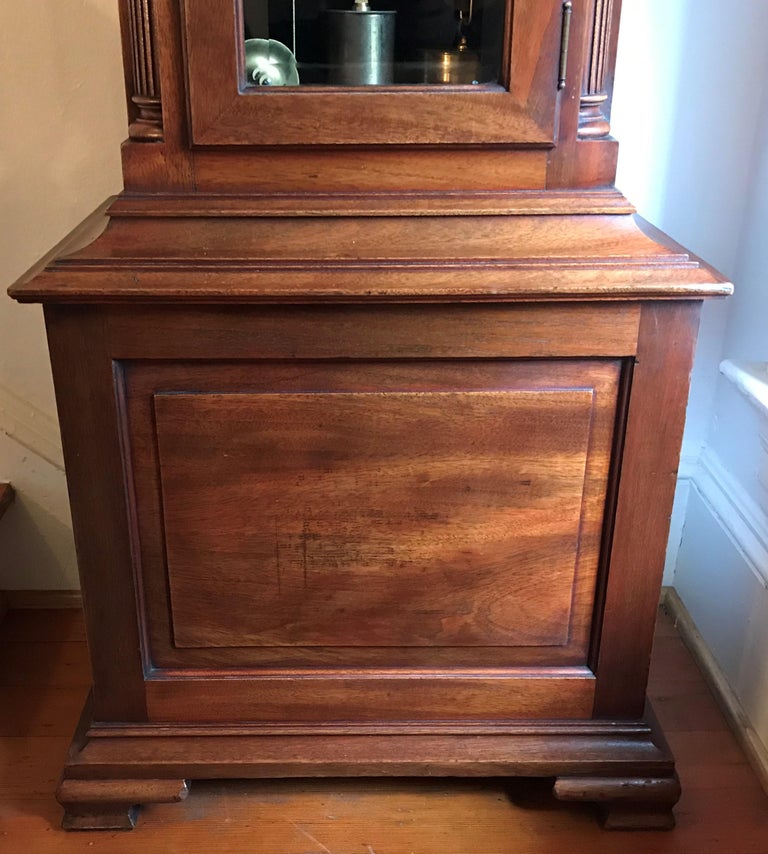 Mahogany Grandfather Clock Retailed by Tiffany and Co. Moon Phase