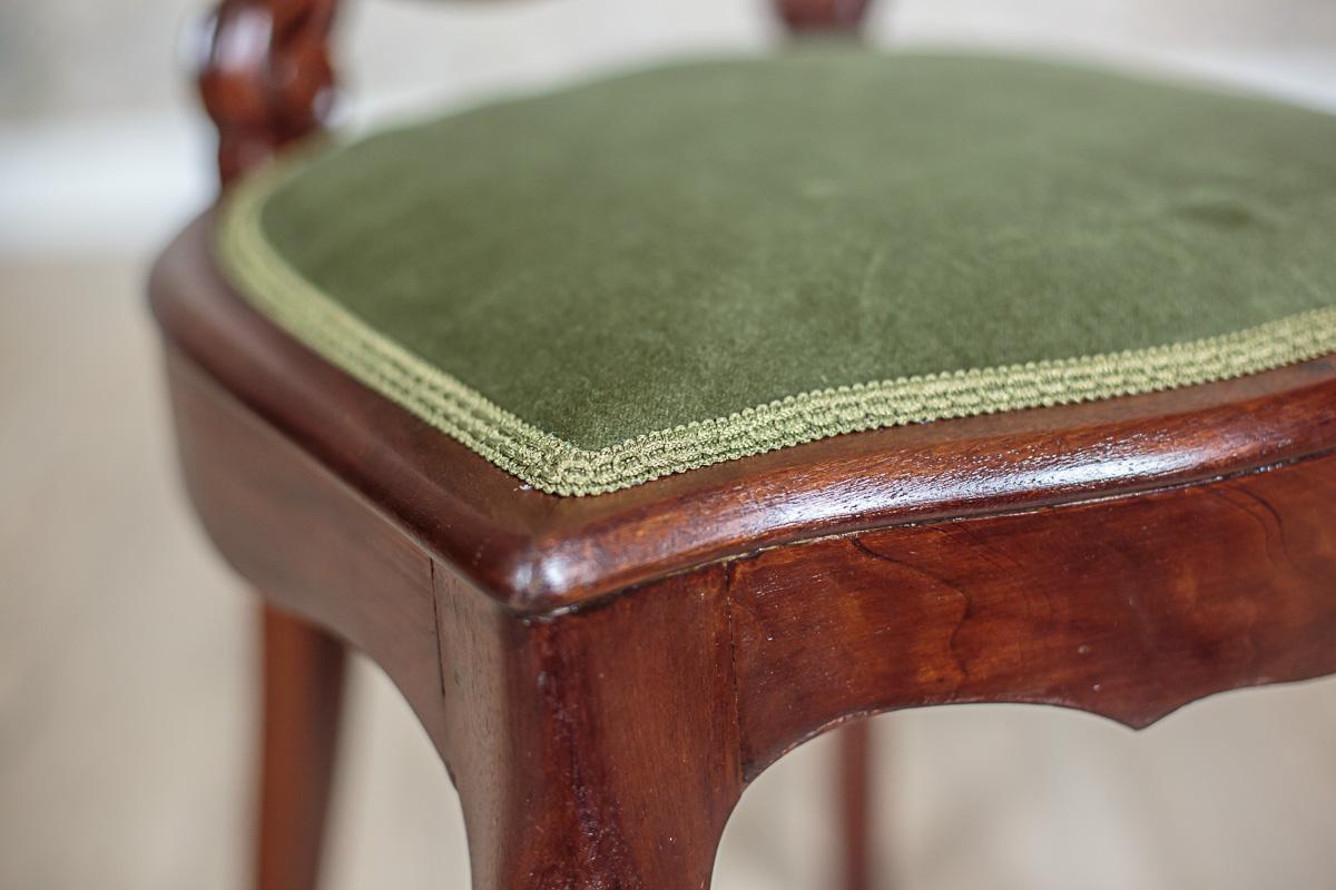 Mahogany, Green Chairs from 1870 In Good Condition In Opole, PL