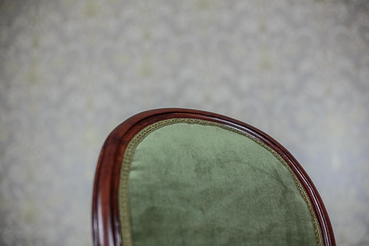 Upholstery Mahogany, Green Chairs from 1870