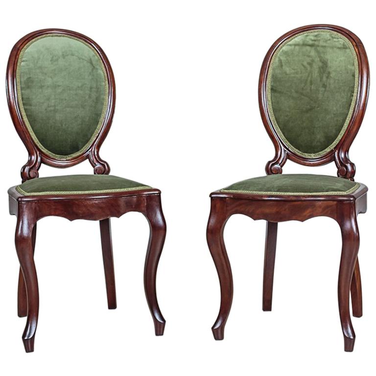 Mahogany, Green Chairs from 1870