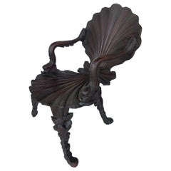 Antique Mahogany Grotto Chair