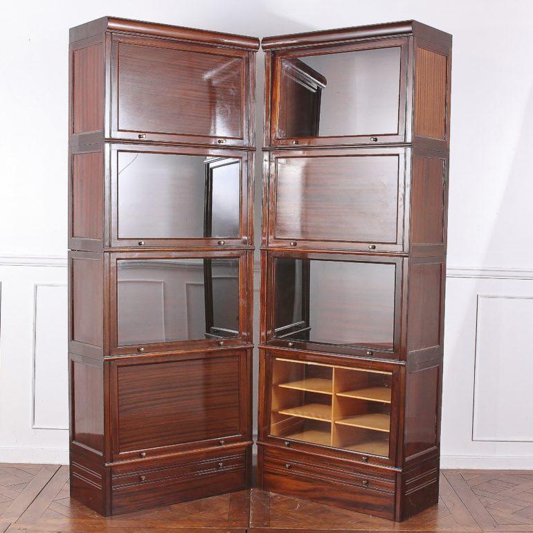 Mid-20th Century Mahogany Haberdashery and Accessories Cabinets Bookcases
