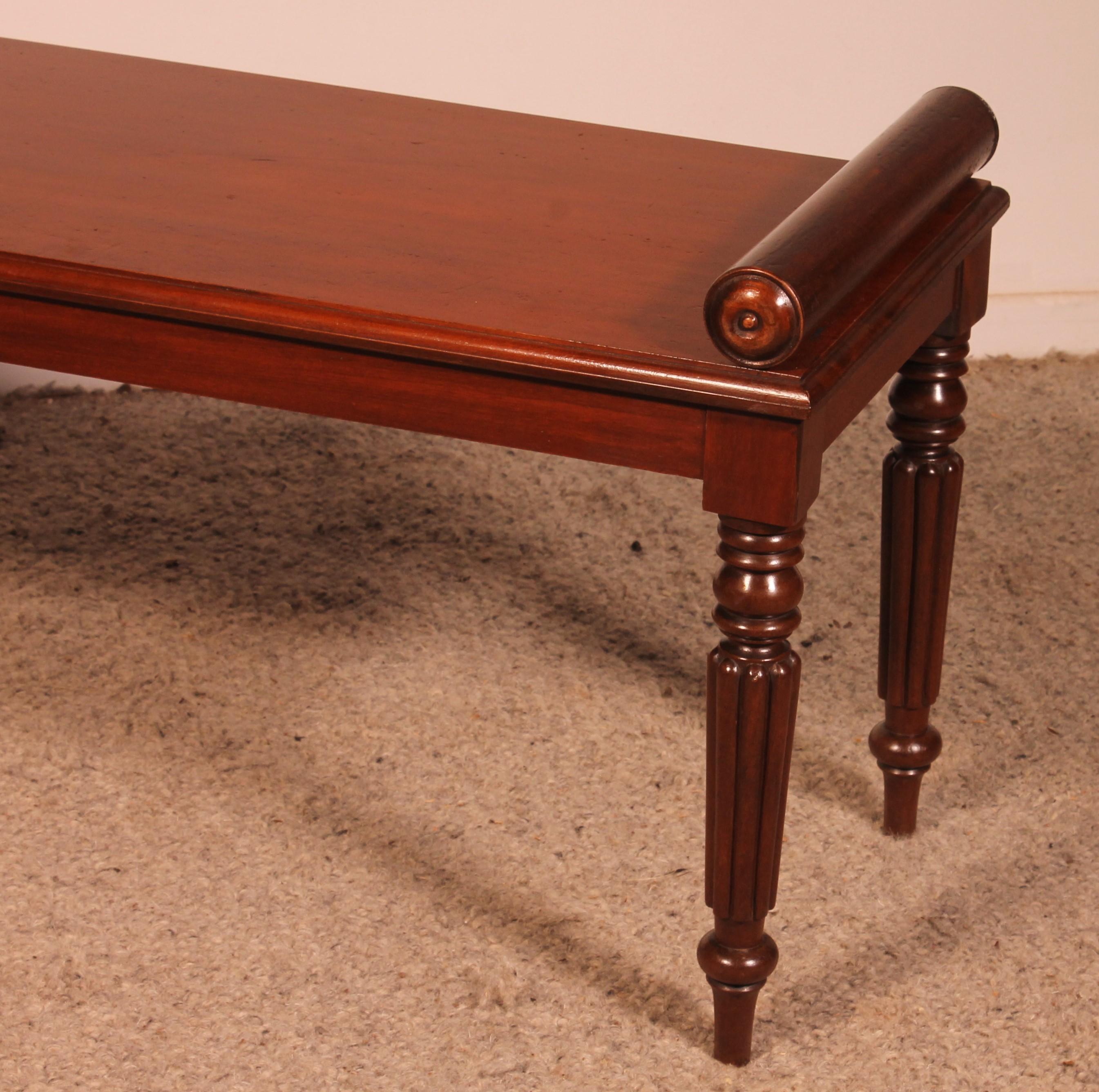 Mahogany Hall Bench From The First Part Of The 19th Century For Sale 2