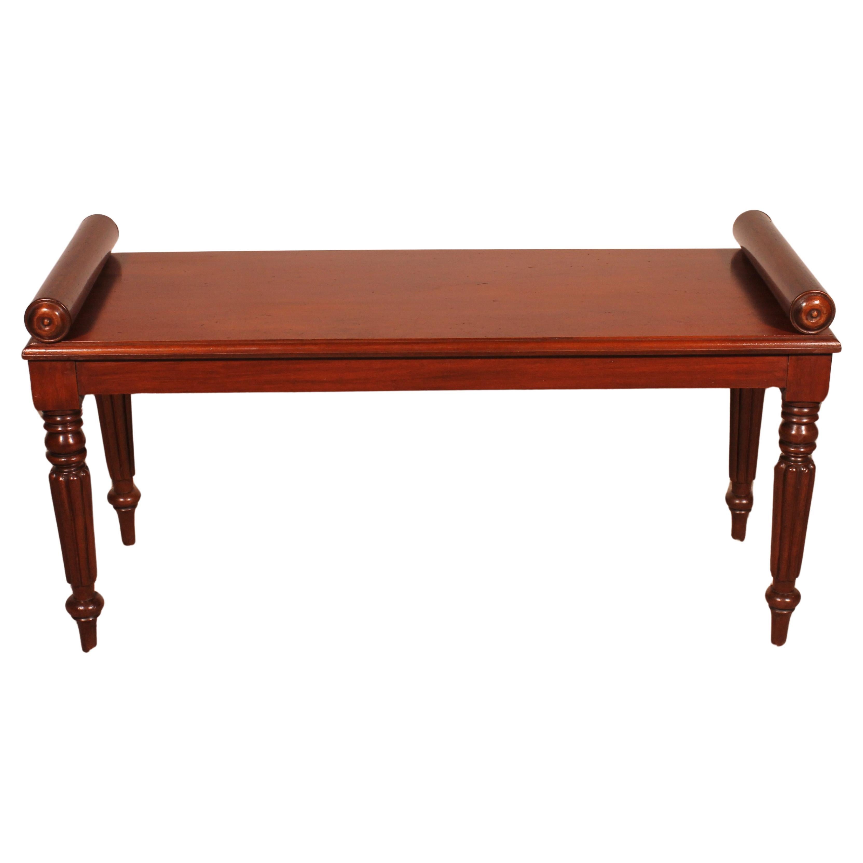 Mahogany Hall Bench From The First Part Of The 19th Century For Sale