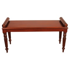 Antique Mahogany Hall Bench From The First Part Of The 19th Century
