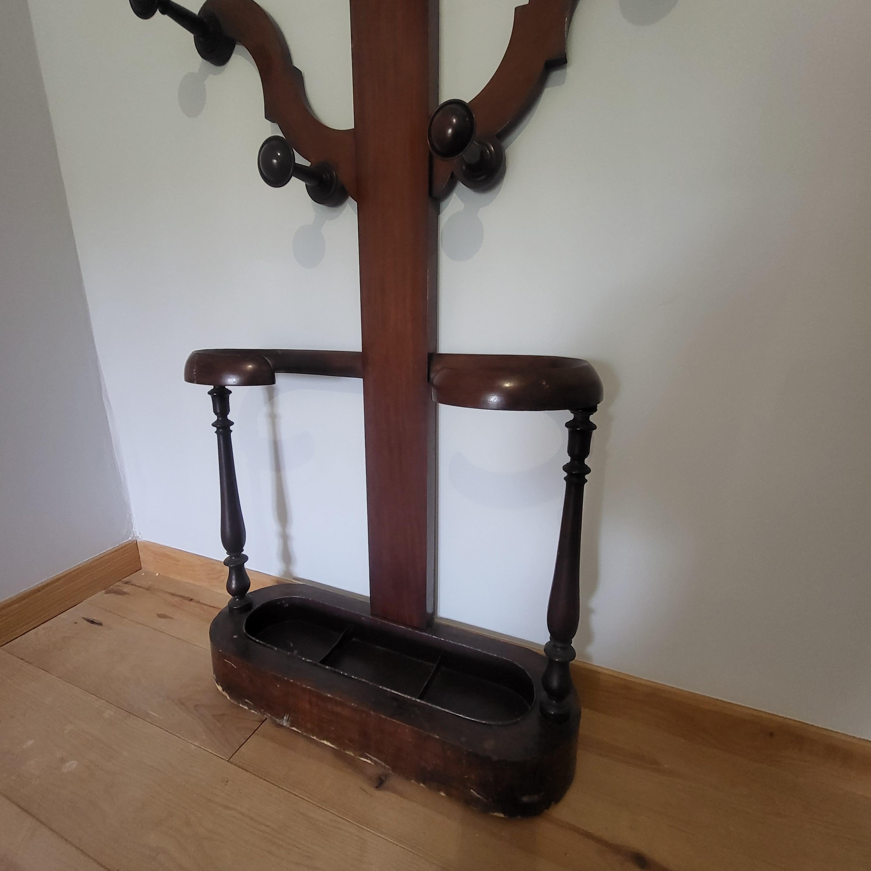 European Mahogany hallstand/ hall tree