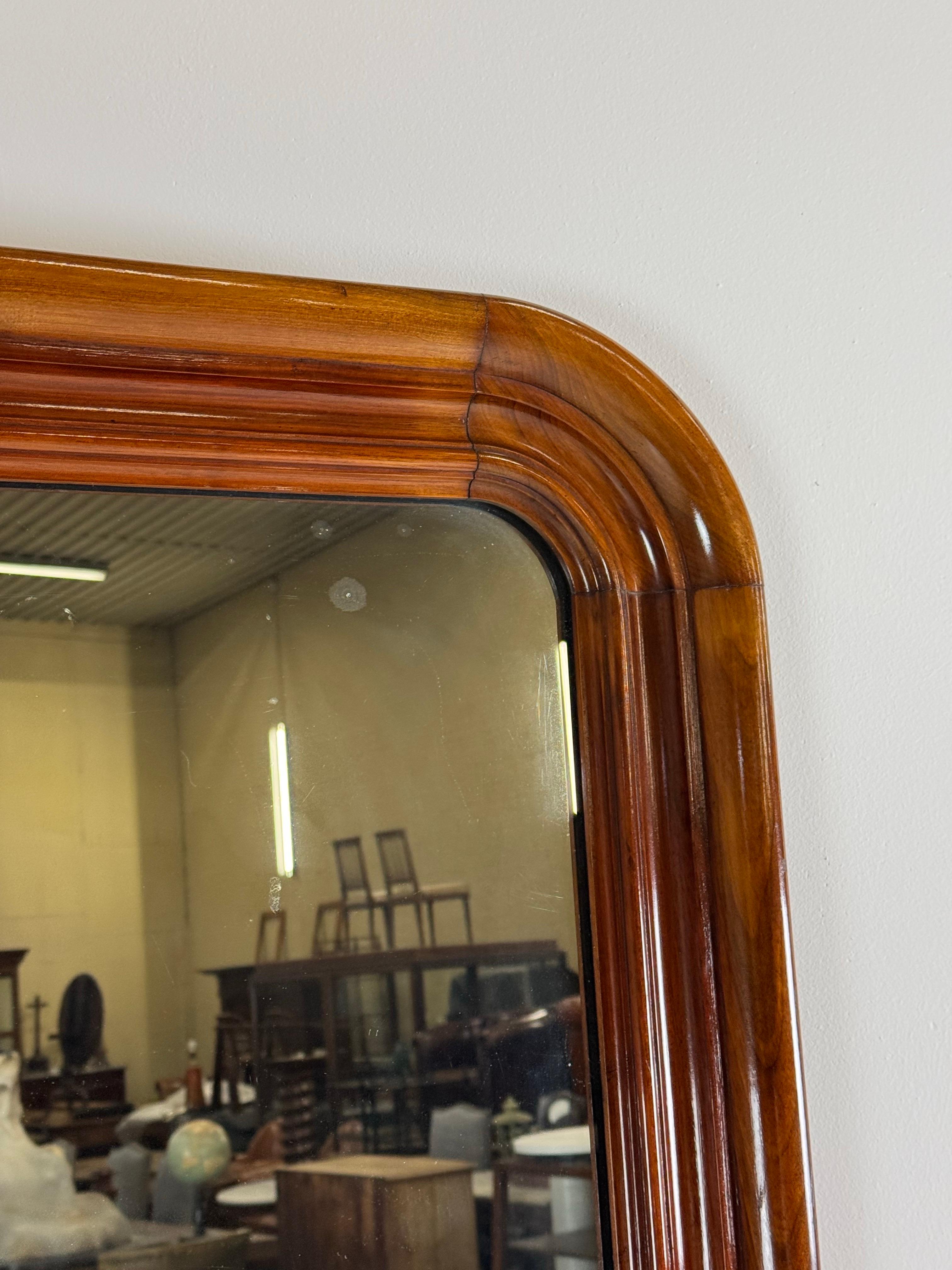 19th Century Mahogany hallway mirror French 19th century