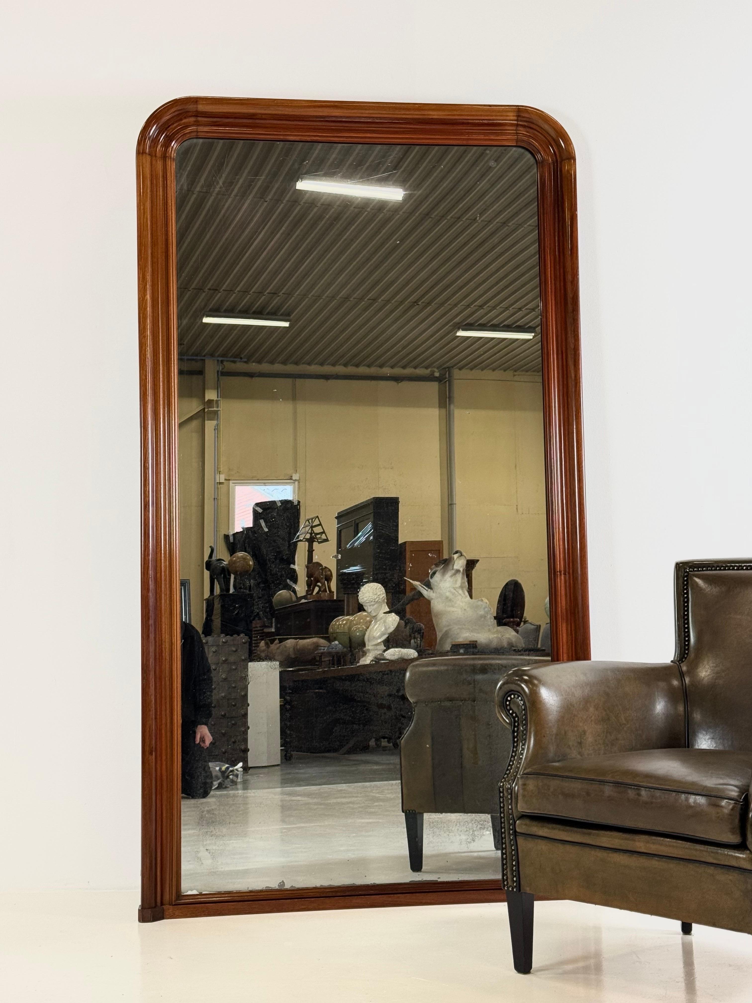 Mahogany hallway mirror French 19th century 3