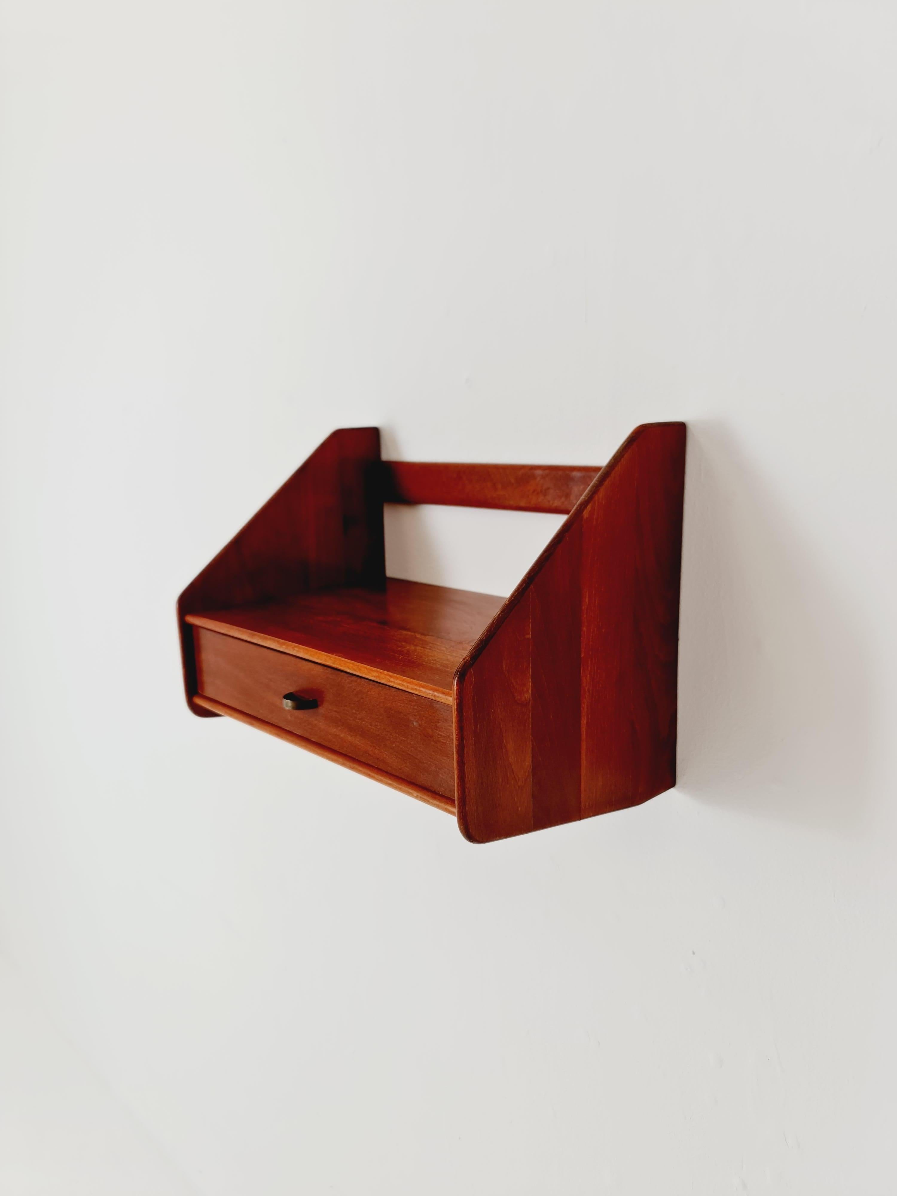 Mahogany hanging telephone table/ shelf/ bedside table/ nightstand from the 60s For Sale 4