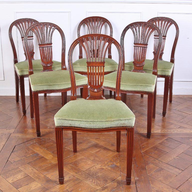 Mahogany Harp-Back Chairs In Good Condition In Vancouver, British Columbia