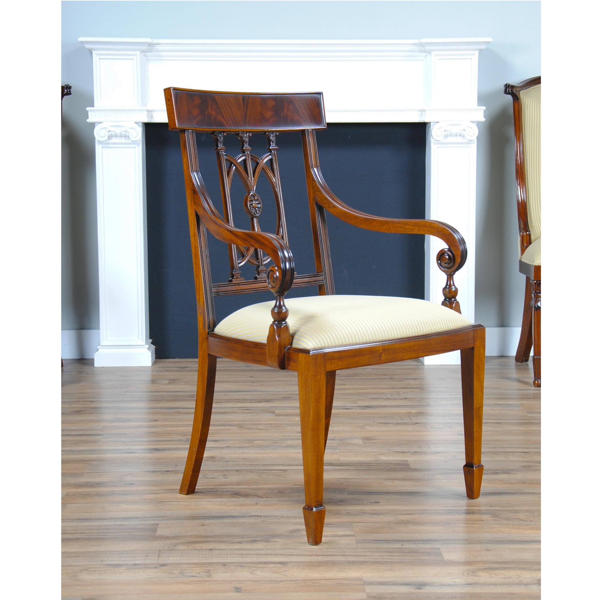 Contemporary Mahogany Hepplewhite Chairs, Set of 10 For Sale