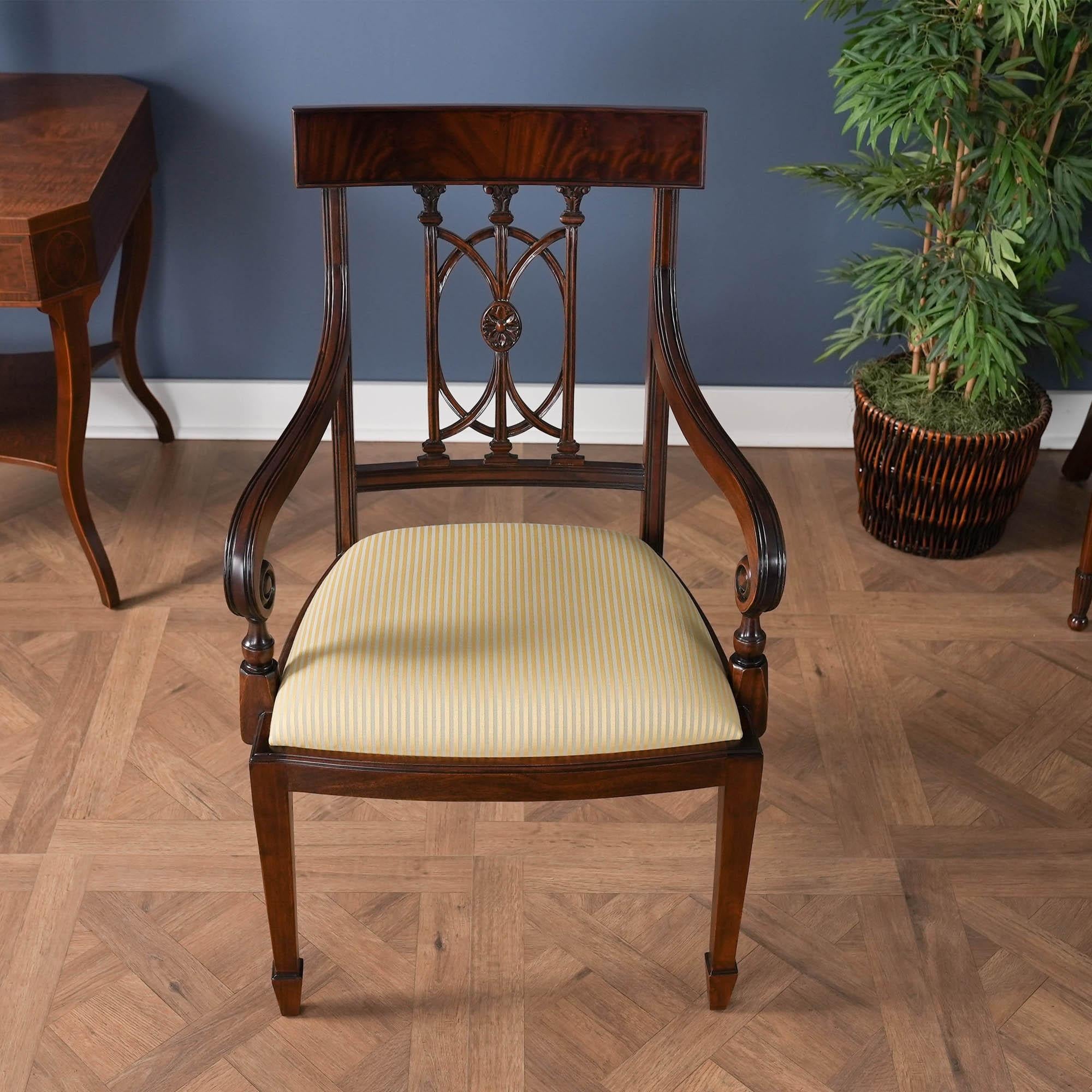 Tissu Chaises Hepplewhite en acajou, ensemble de 10 pièces en vente