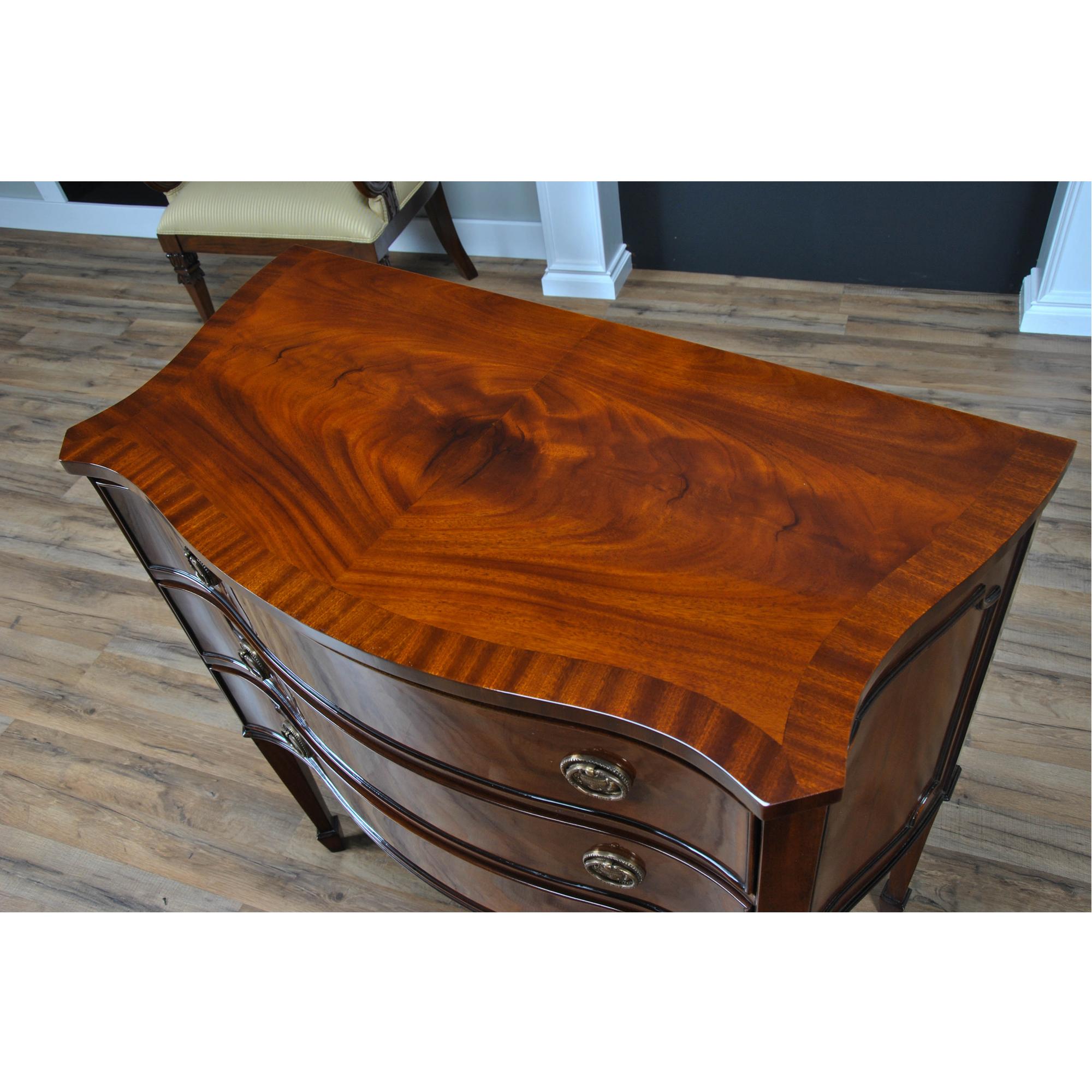 Hand-Carved Mahogany Hepplewhite Chest  For Sale