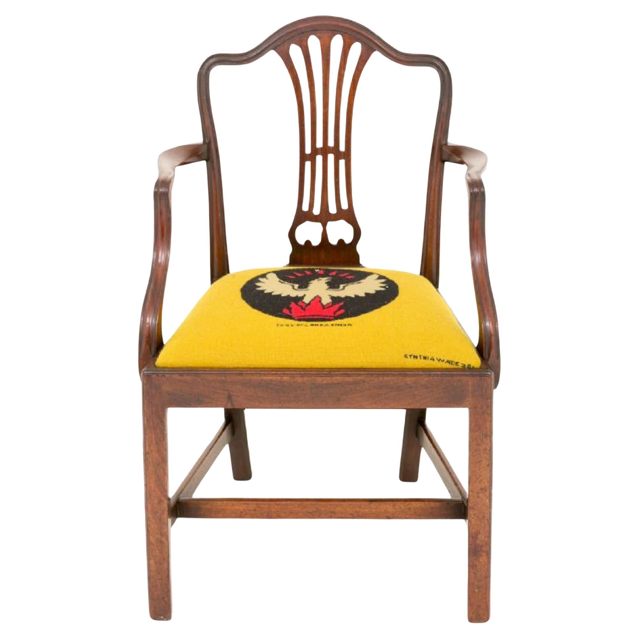 Mahogany Hepplewhite Desk Chair, Antique Arm Chairs
