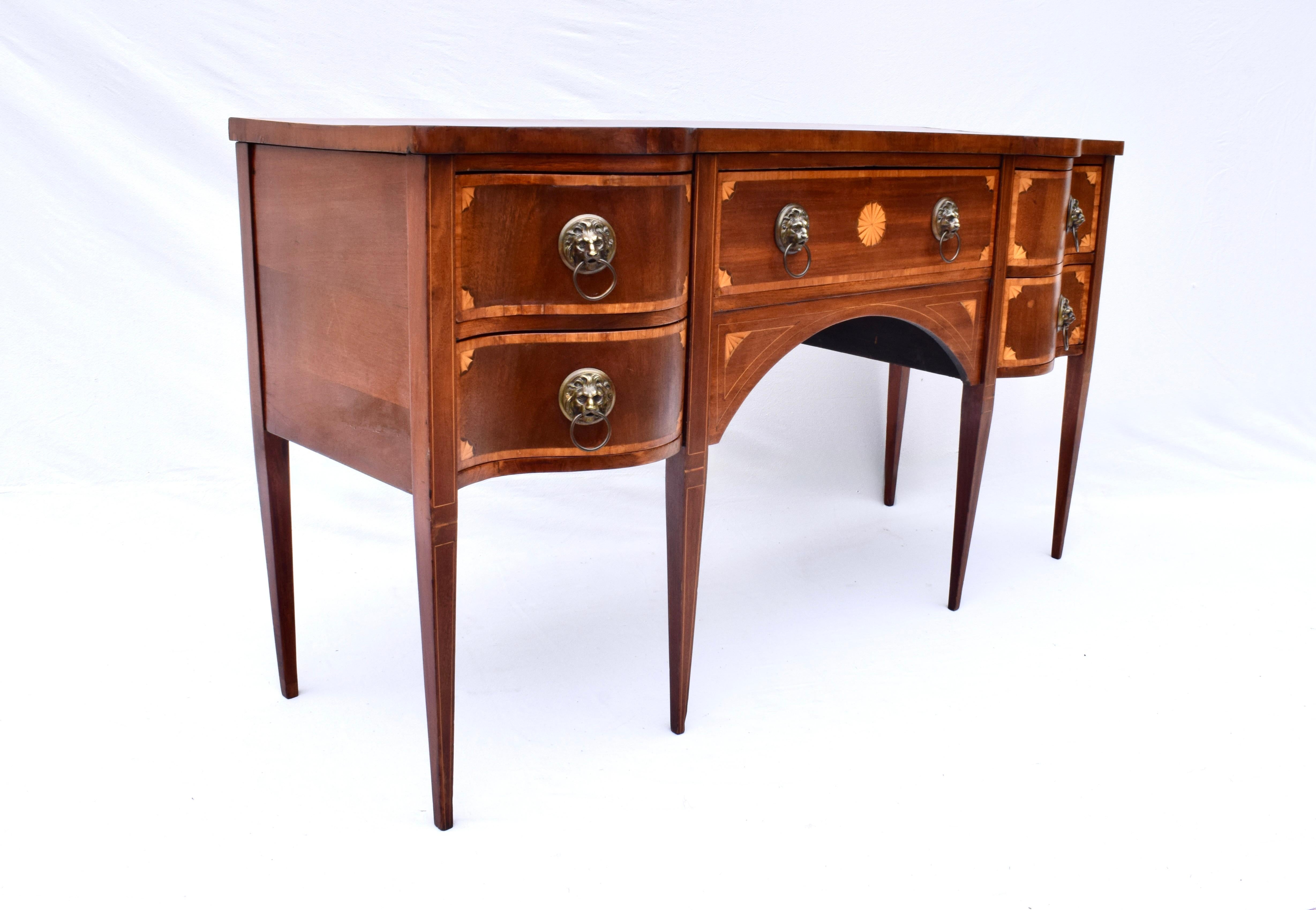 Bronze Mahogany Hepplewhite or Sheraton Sideboard With Satinwood Inlay For Sale