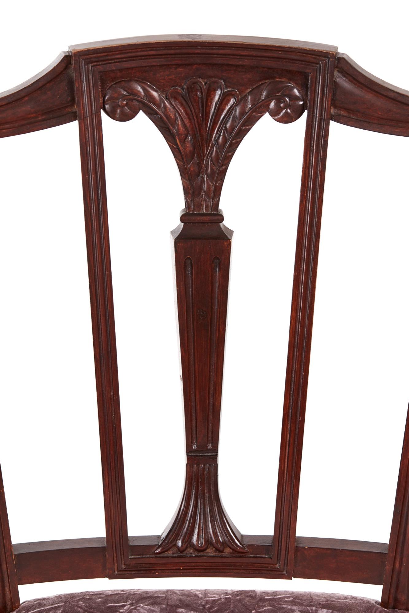 Antique Mahogany Hepplewhite Style Side Chairs For Sale 1