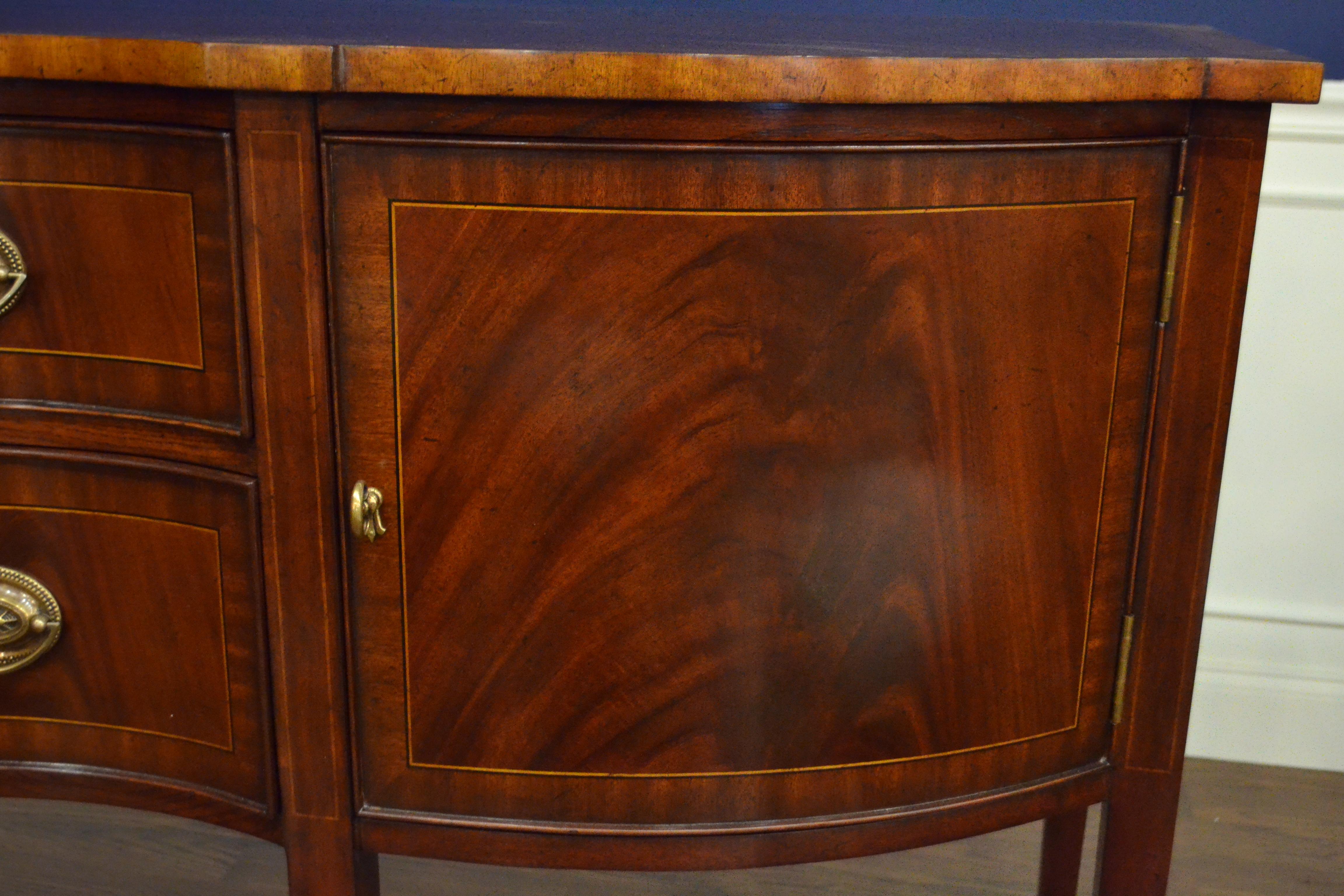 American Mahogany Hepplewhite Style Sideboard by Leighton Hall For Sale