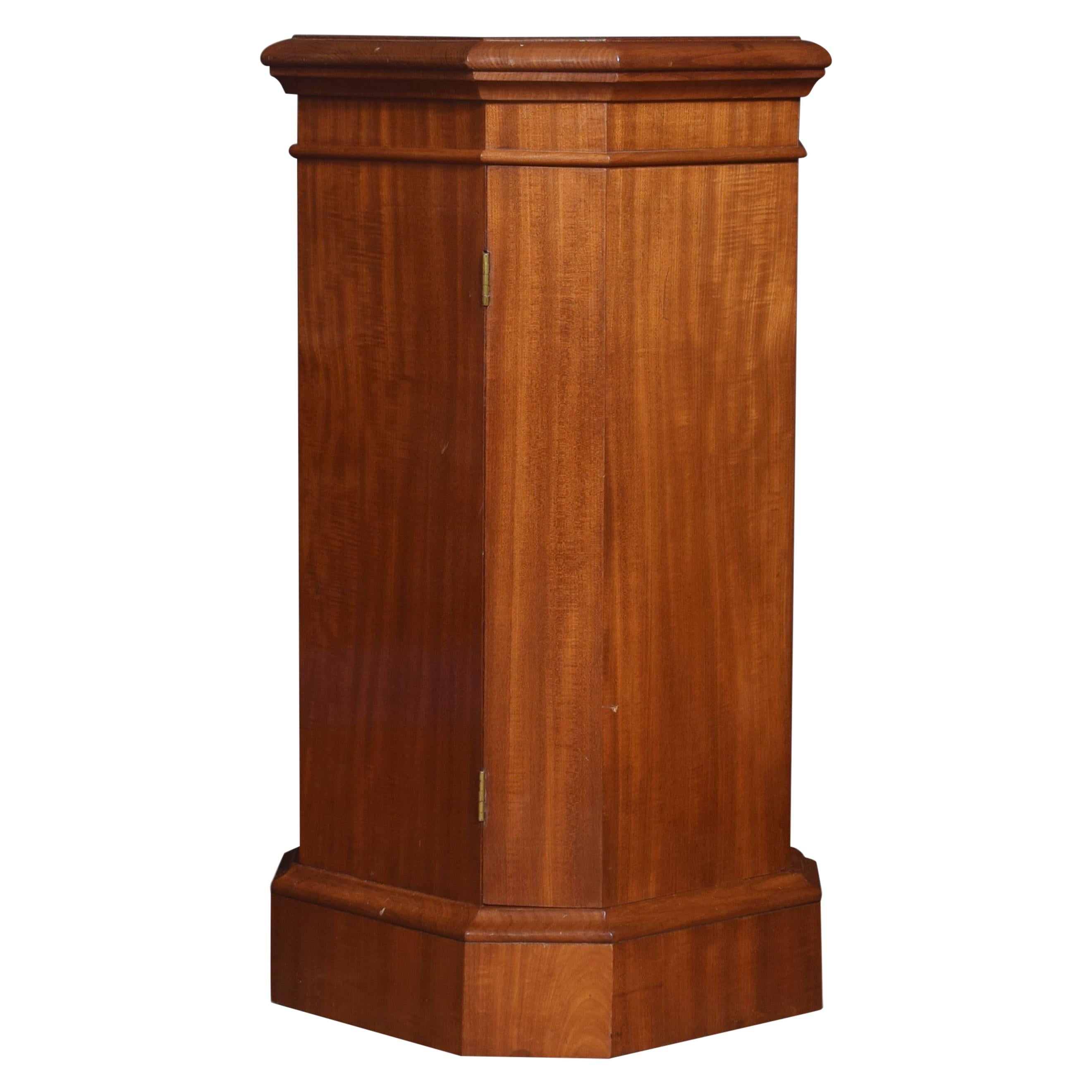 Mahogany Hexagonal Pedestal Cabinet