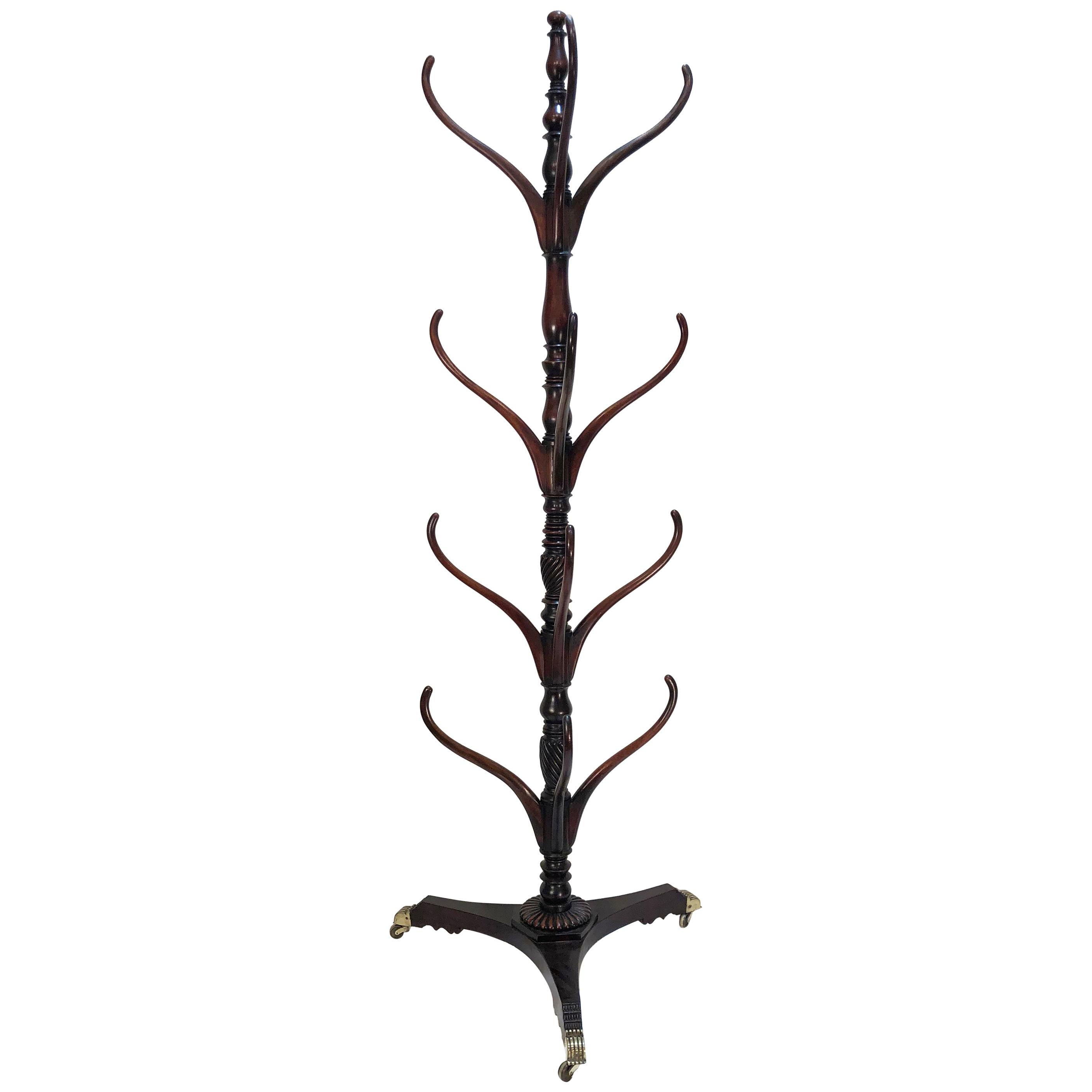 Mahogany High Style Caribbean Regency Hat Rack, 1810-1820