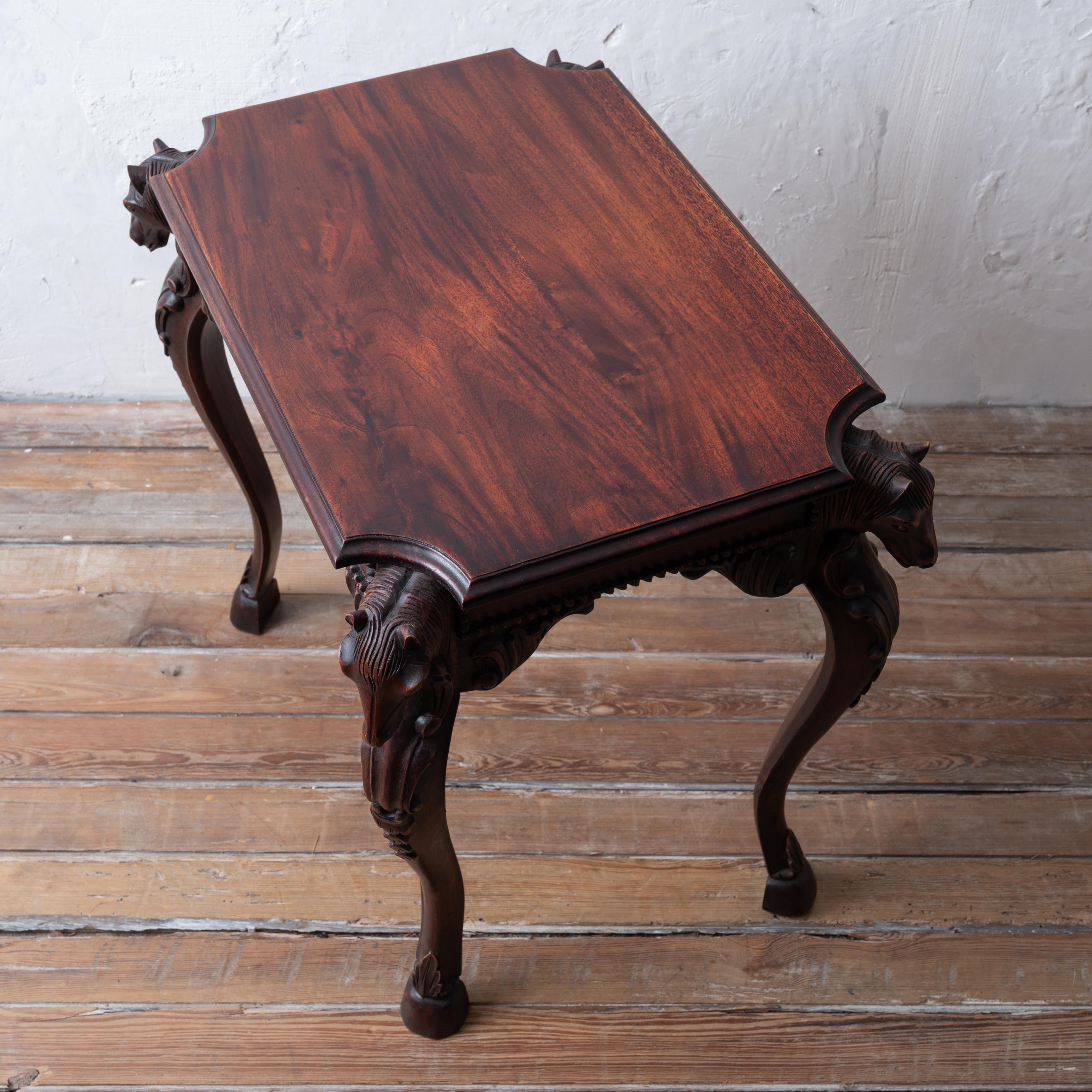 Mahogany Horse Head Side Table 2