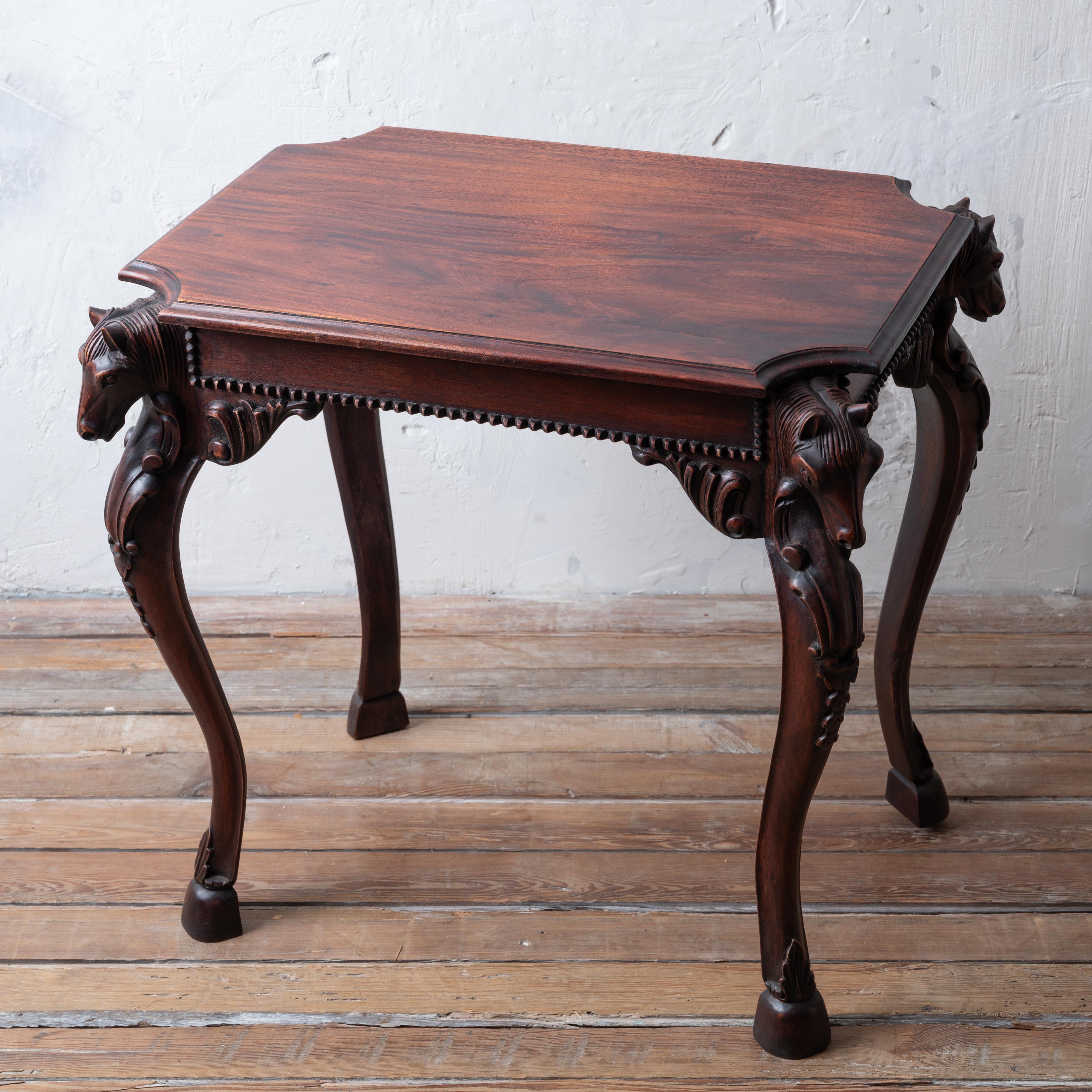 Mahogany Horse Head Side Table 5