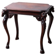 Mahogany Horse Head Side Table