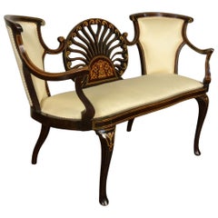 Mahogany Inlaid Boudoir Couch
