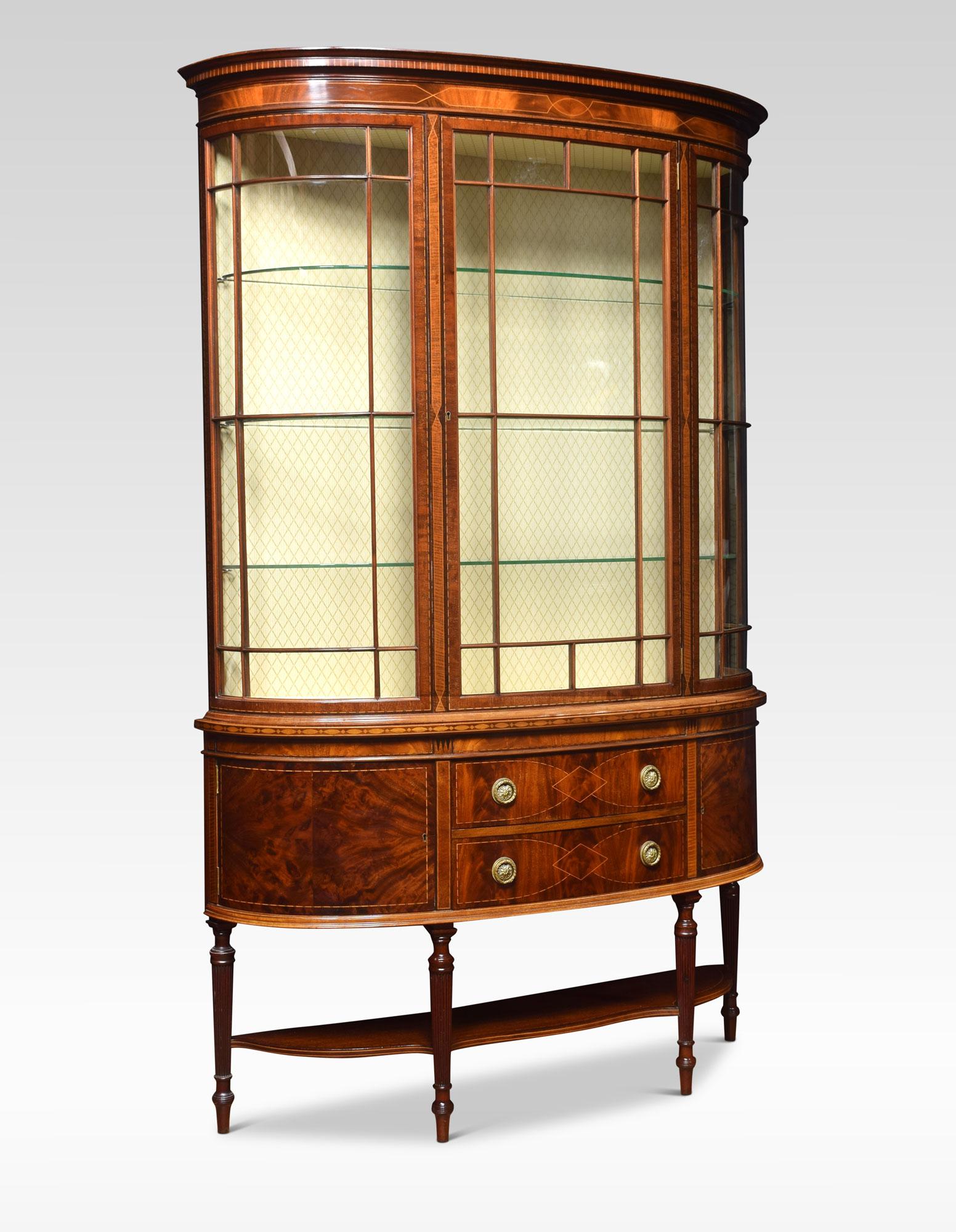 bow front display cabinet